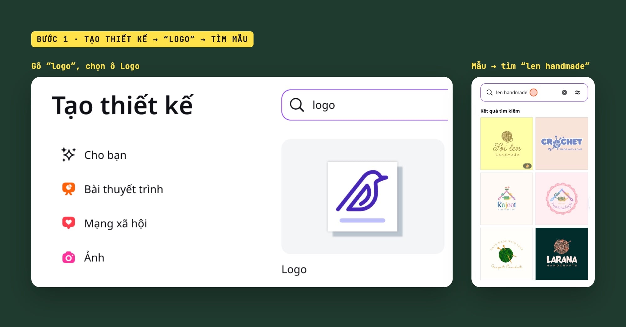Tạo thiết kế logo và tìm mẫu logo trên Canva