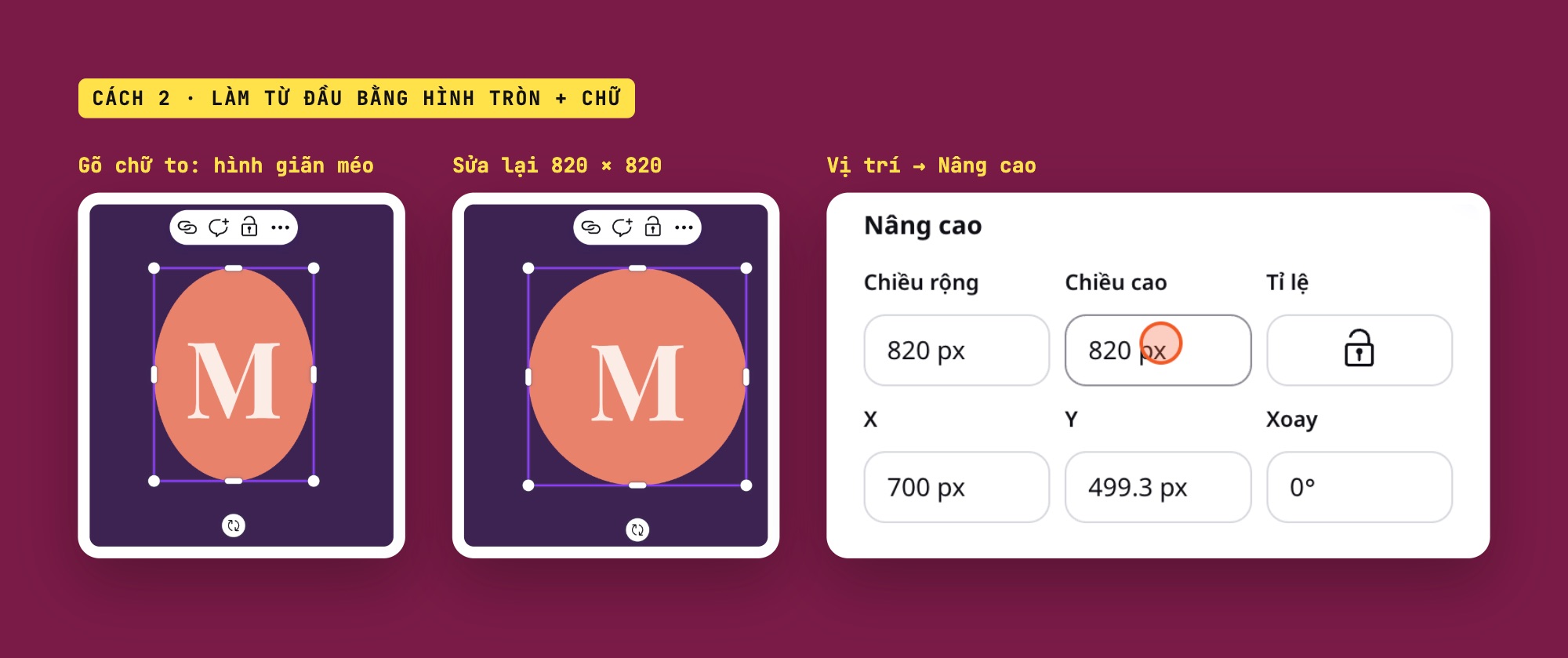 Tạo logo từ đầu bằng hình tròn và chữ trên Canva