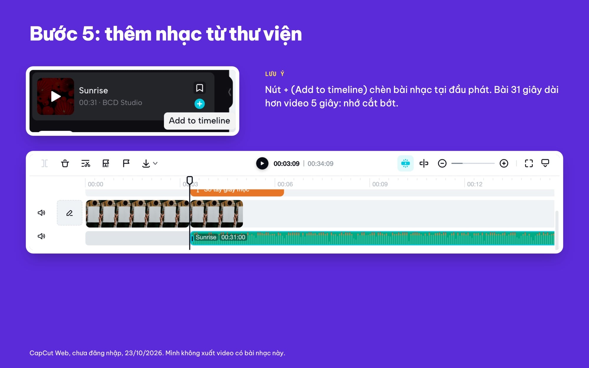Thêm nhạc vào video trên CapCut Web