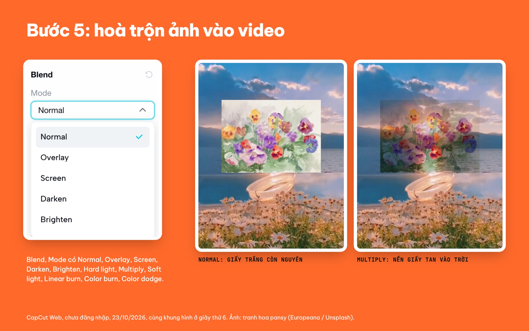 Blend Multiply hoà trộn ảnh vào video CapCut