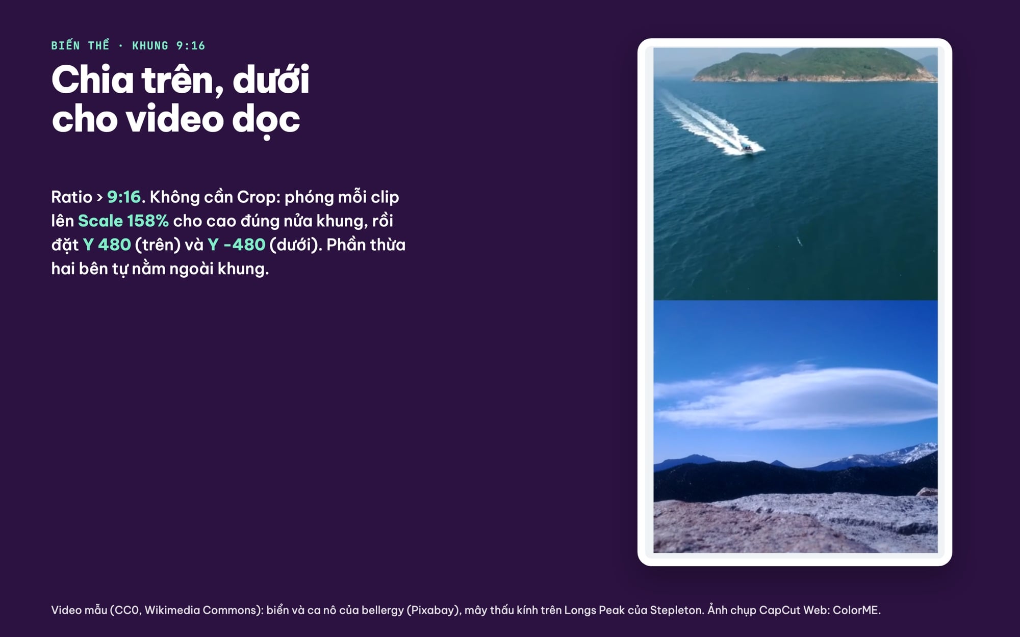 Chia đôi màn hình trên dưới cho video dọc 9:16 trong CapCut
