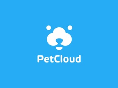 Logo PetCloud ghép đầu thú cưng với đám mây