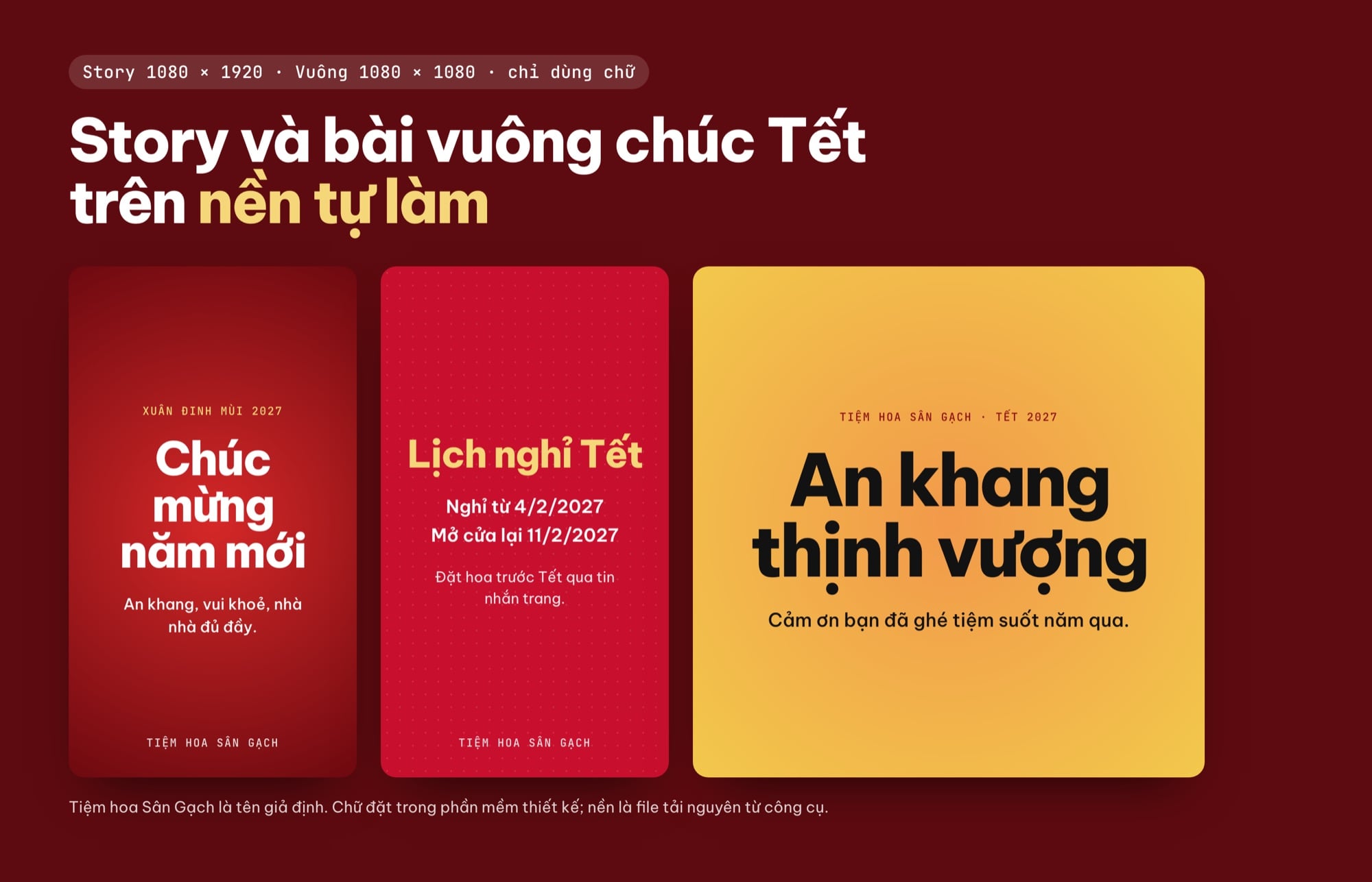 Background Tết cho story và bài đăng vuông chúc mừng năm mới 2027