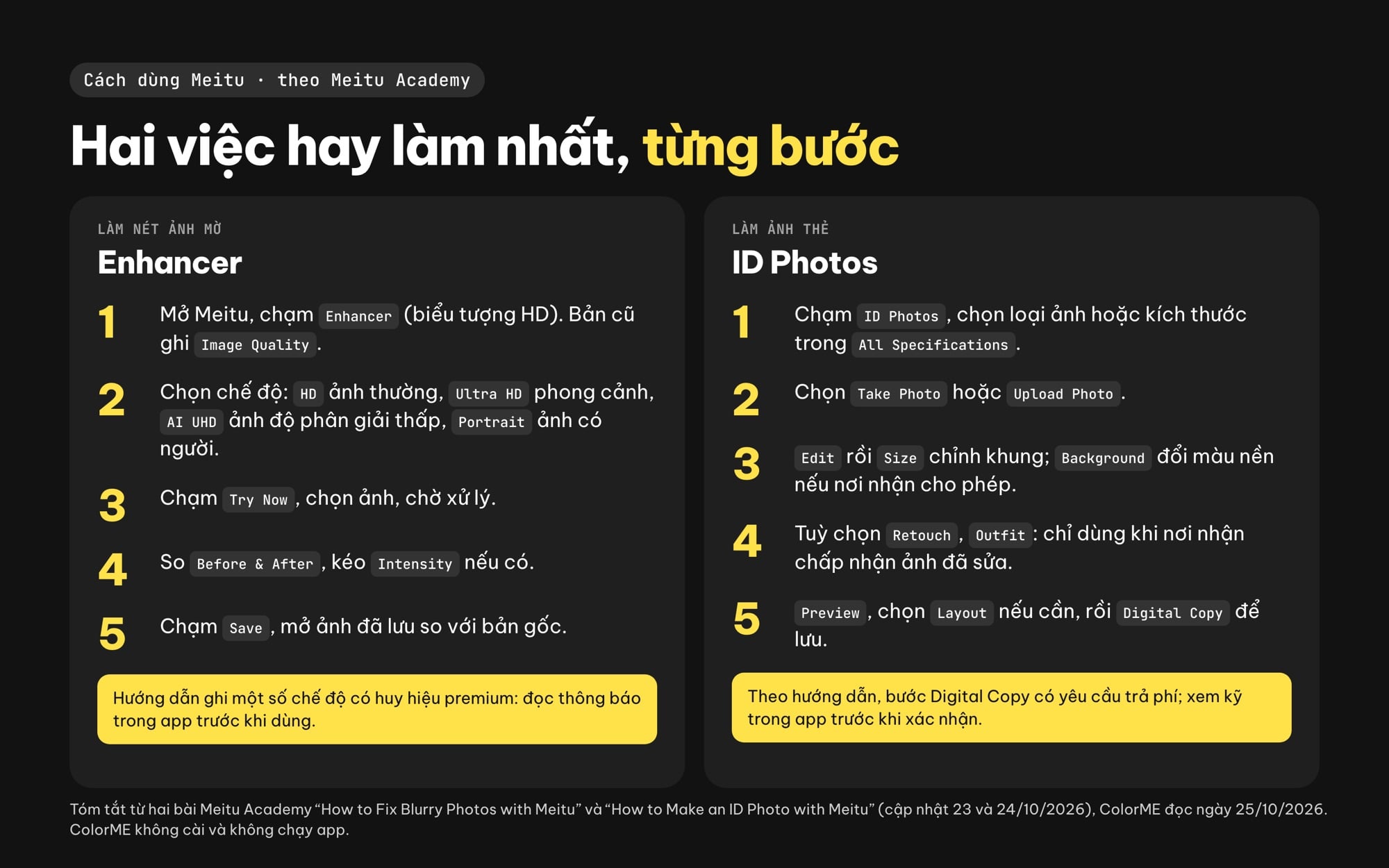 Cách dùng Meitu: 5 bước làm nét ảnh mờ và 5 bước làm ảnh thẻ