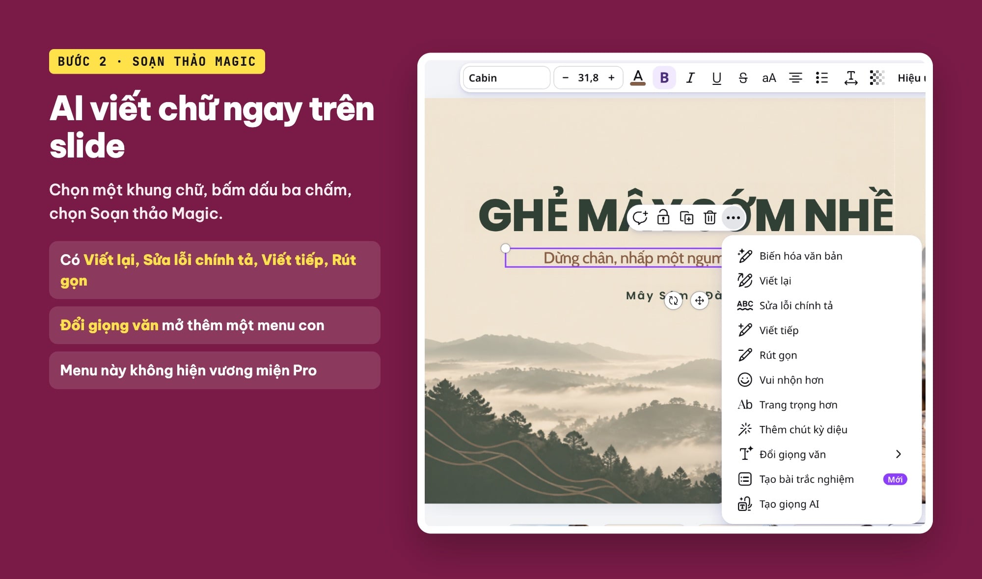 Soạn thảo Magic trong Canva