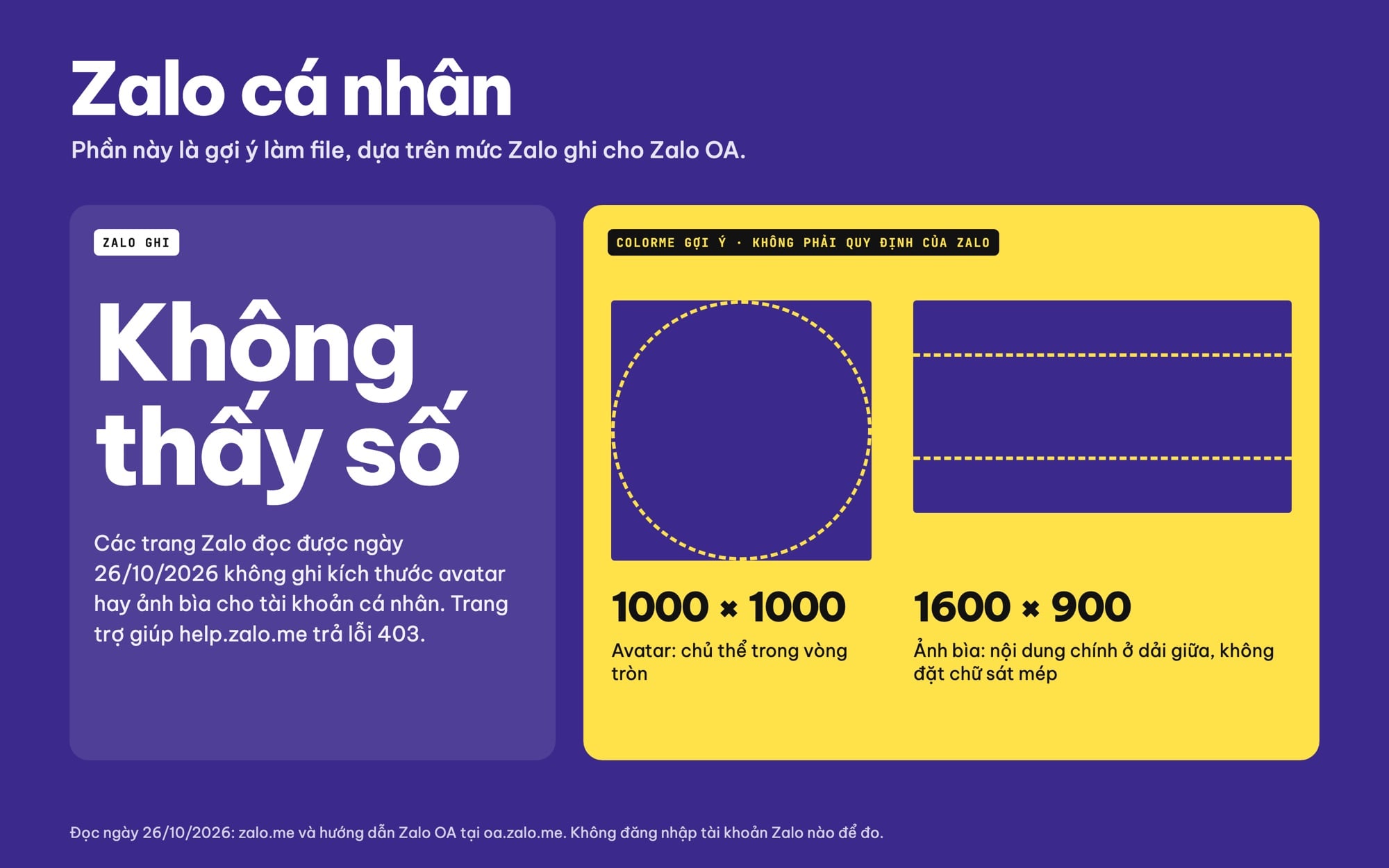 Kích thước avatar và ảnh bìa Zalo cá nhân gợi ý 1000x1000 và 1600x900