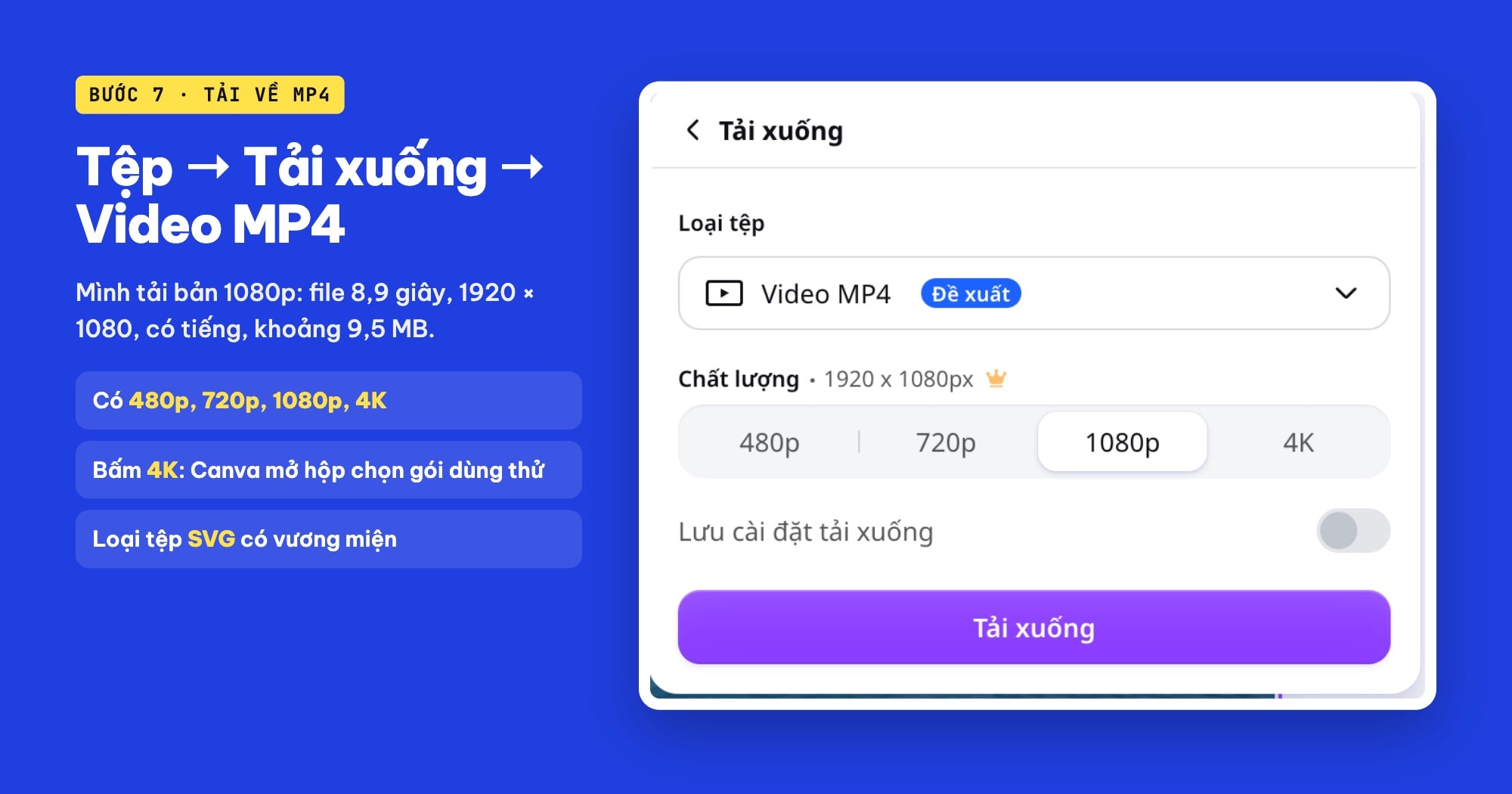Tải video MP4 từ Canva
