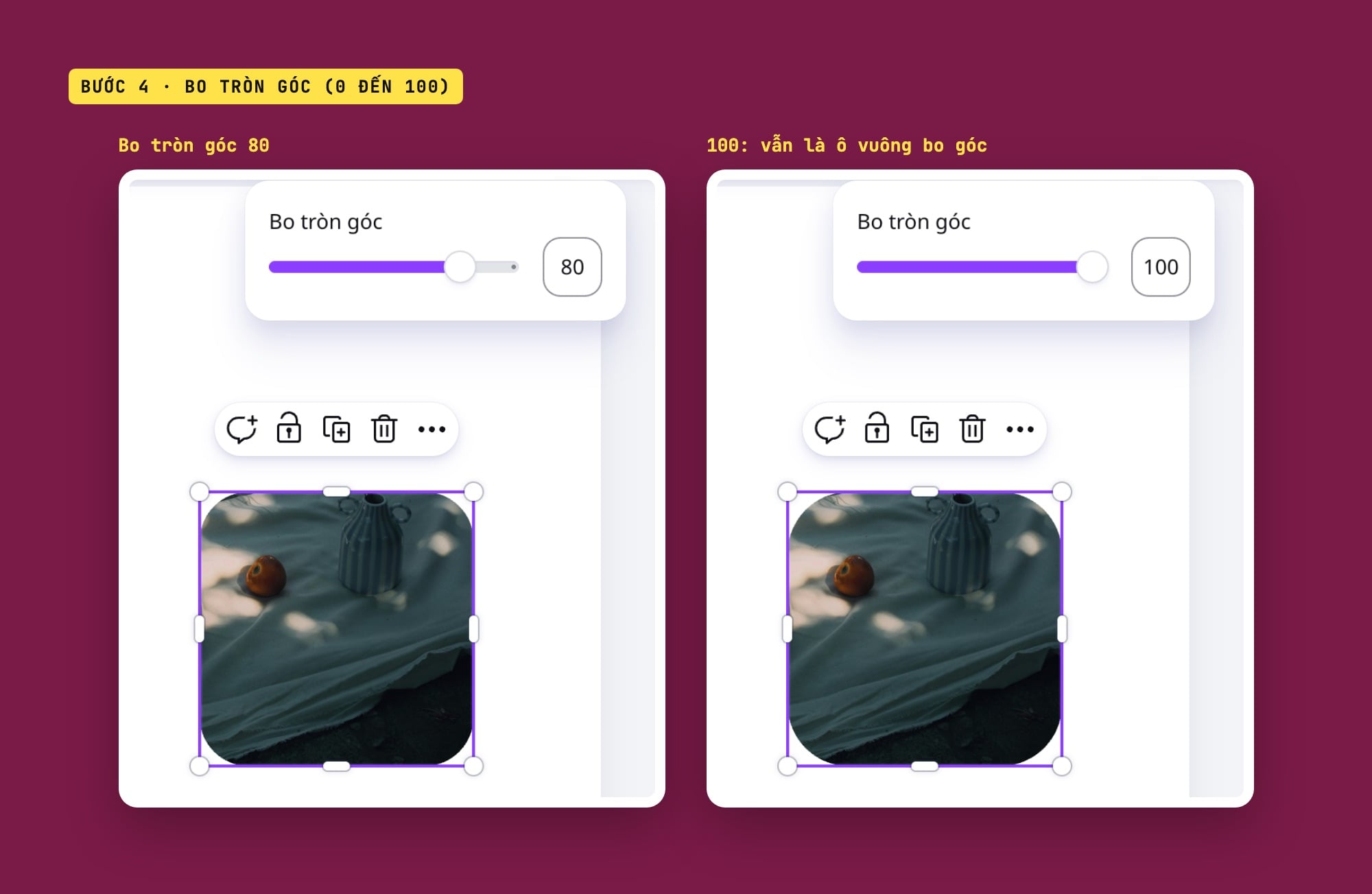 Bo tròn góc ảnh trong Canva