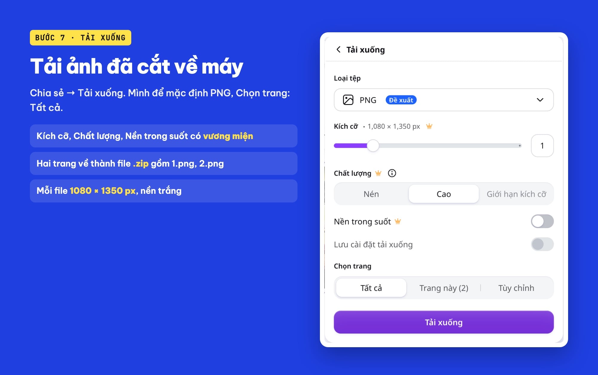 Tải ảnh đã cắt từ Canva về máy