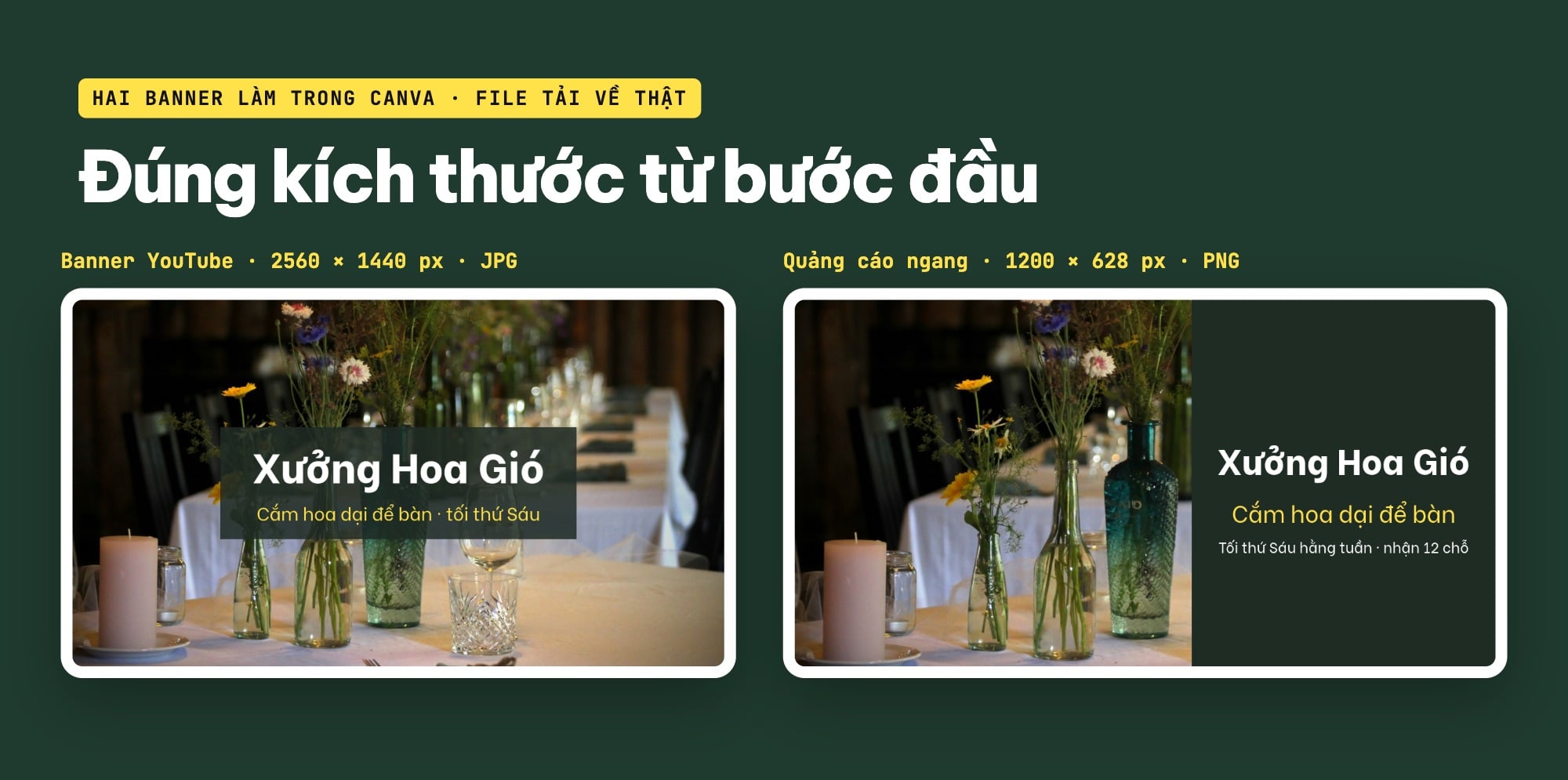 Banner YouTube và banner quảng cáo thiết kế trên Canva