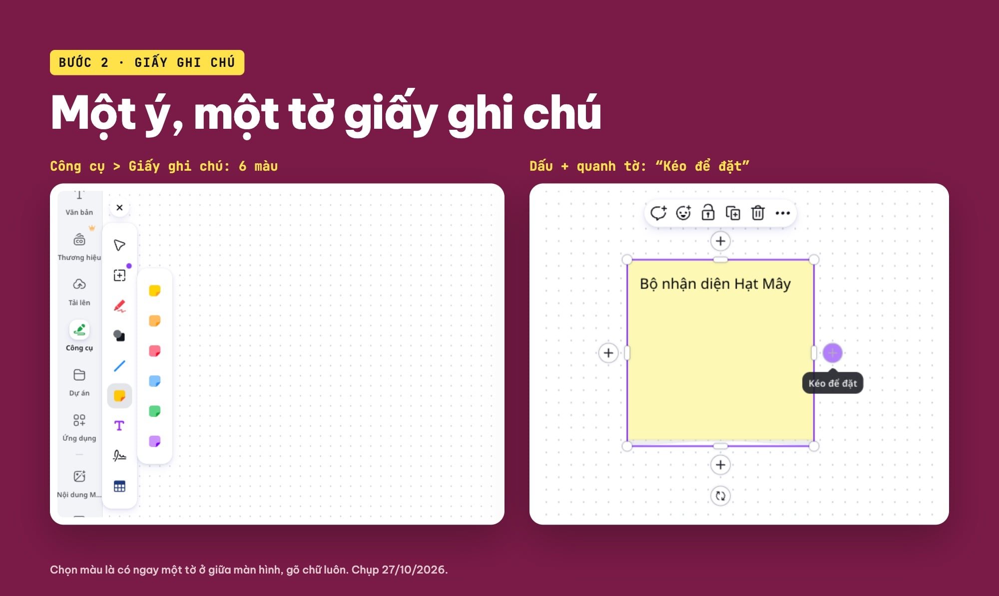 Giấy ghi chú trong Canva Whiteboard