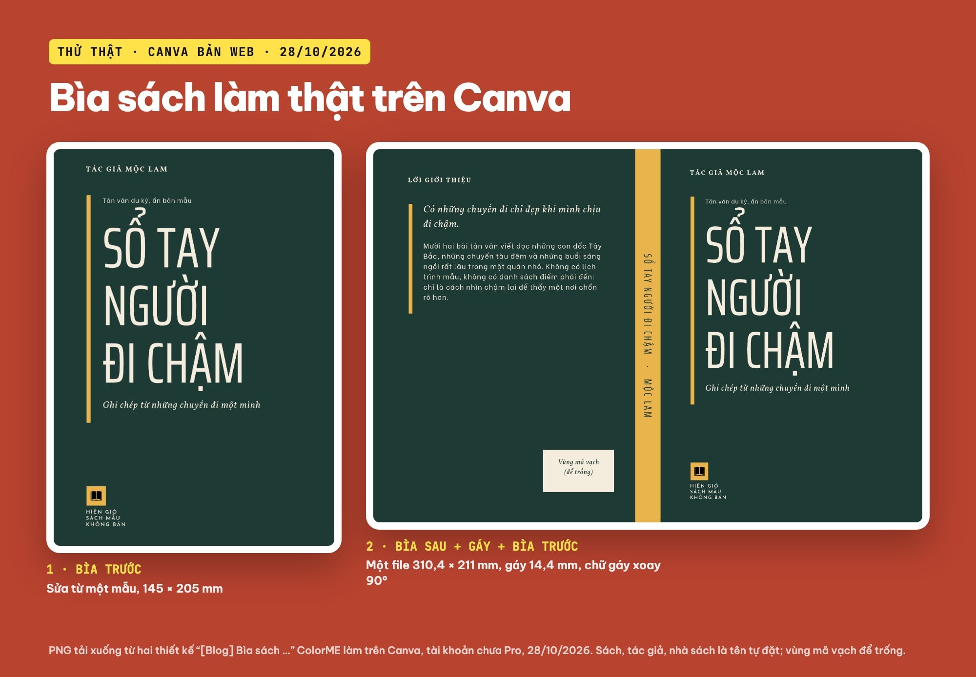 Thiết kế bìa sách bằng Canva: bìa trước và bìa trải phẳng