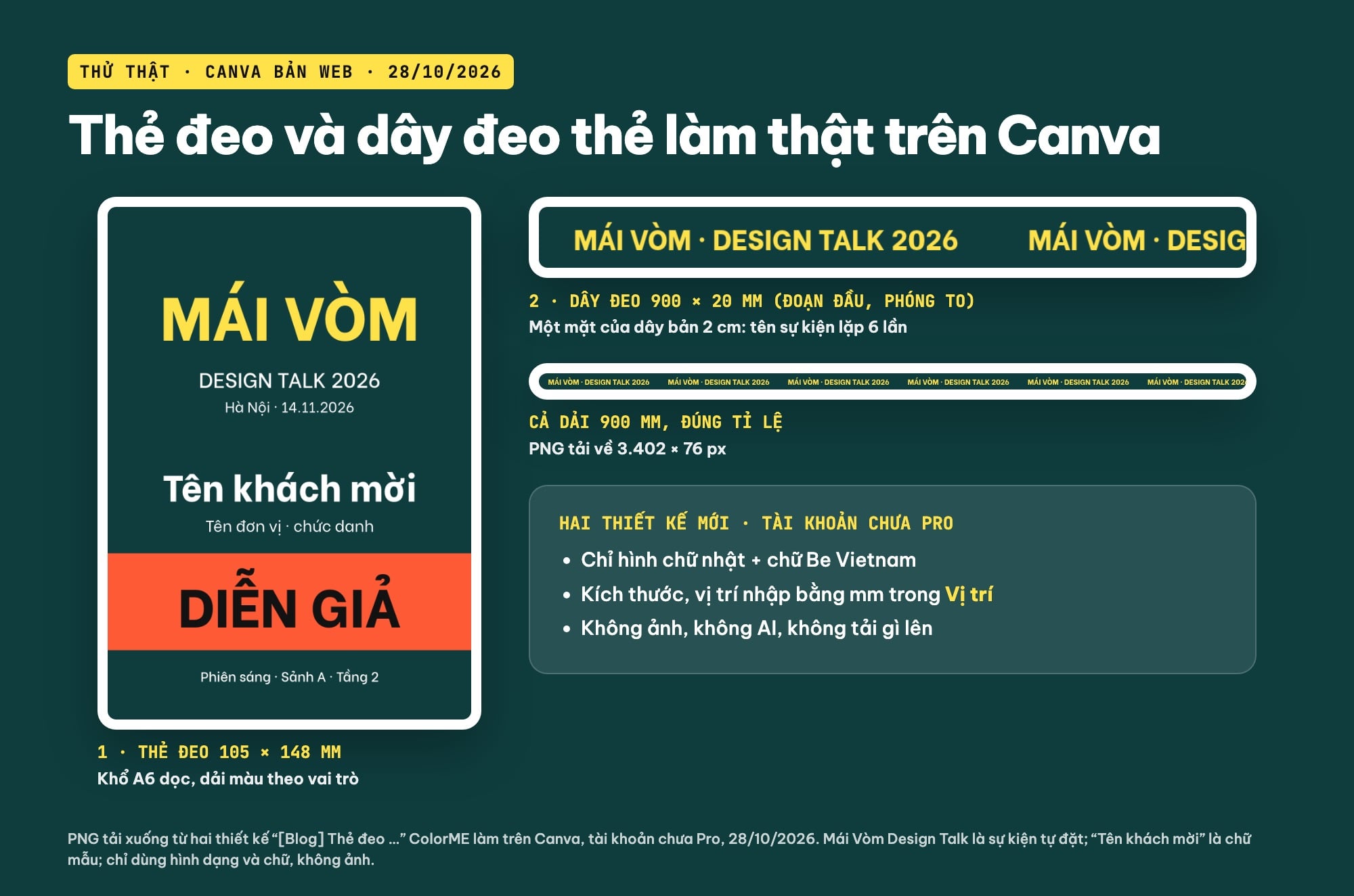 Thiết kế thẻ đeo và dây đeo thẻ trên Canva