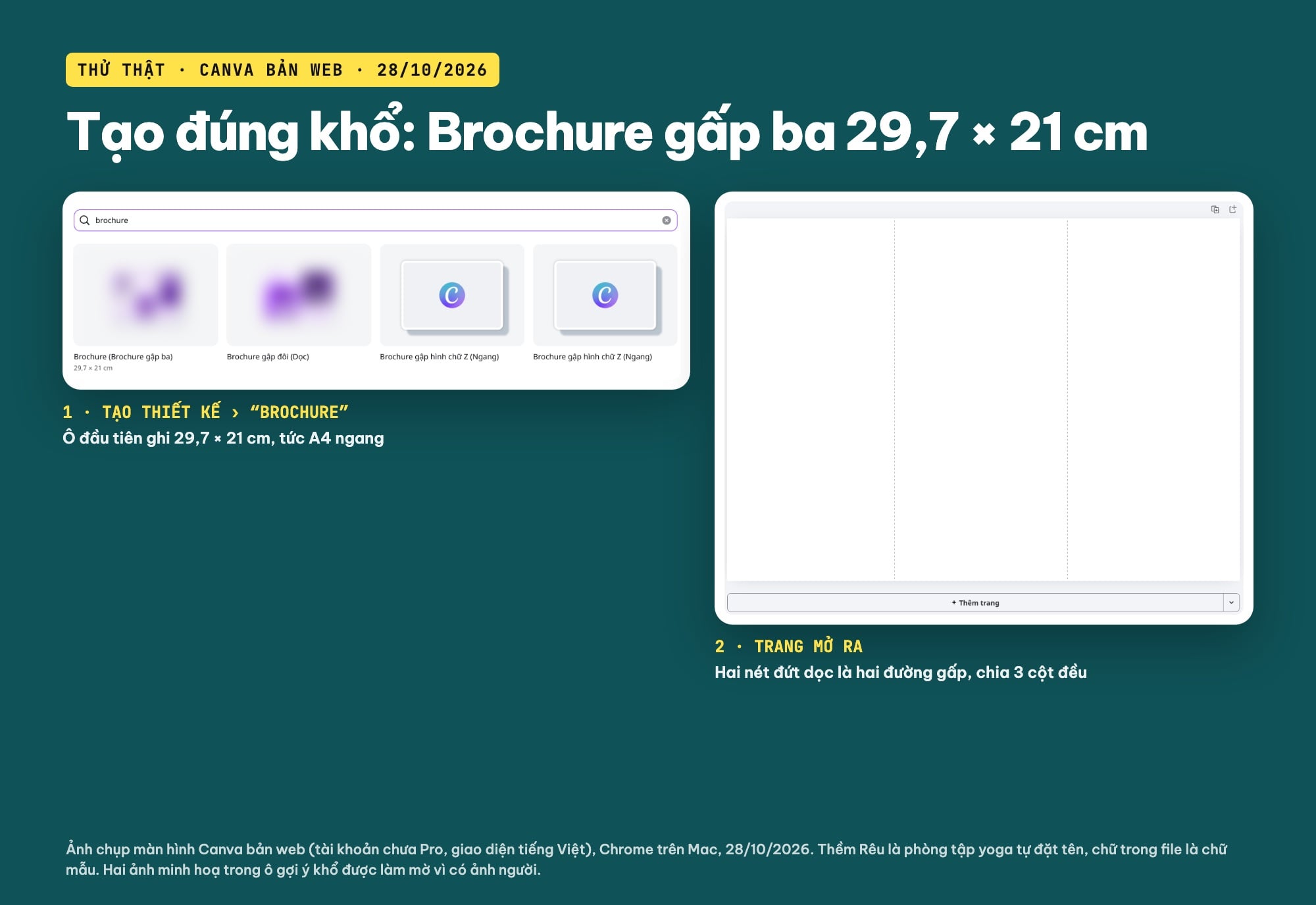 Khổ brochure gấp ba 29,7 x 21 cm trên Canva