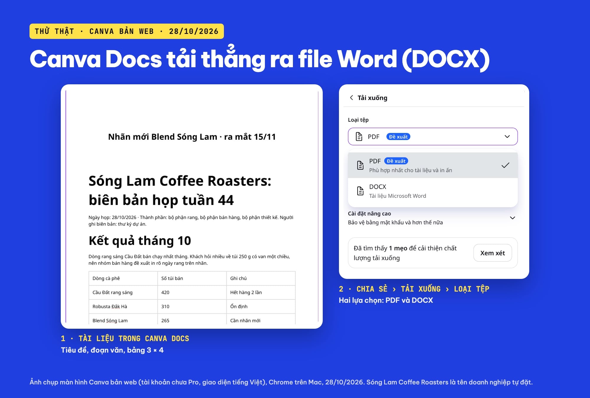 Cách chuyển Canva sang Word bằng Canva Docs