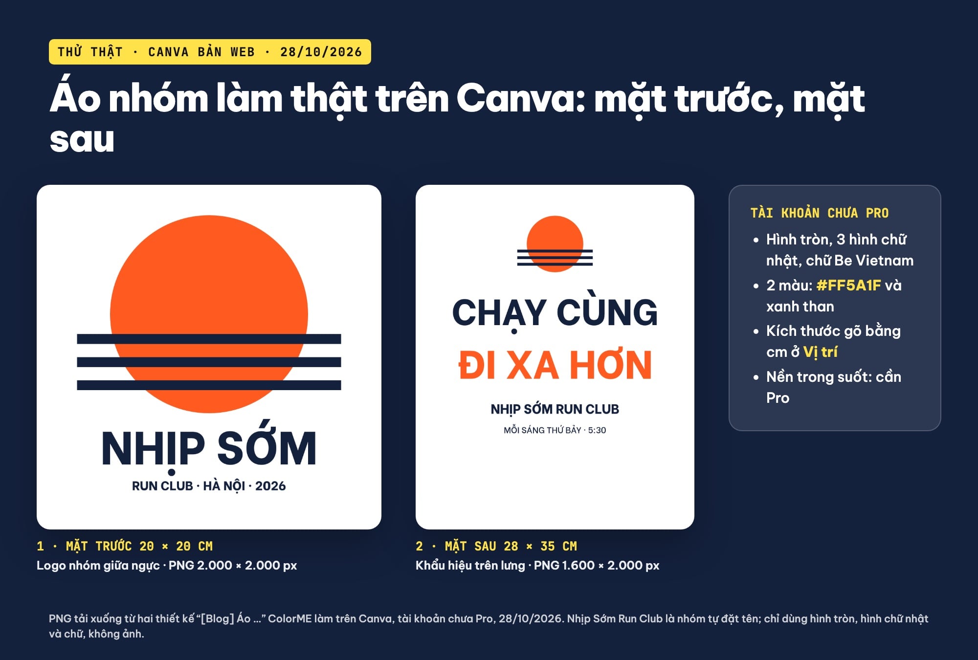 Thiết kế áo nhóm mặt trước và mặt sau trên Canva