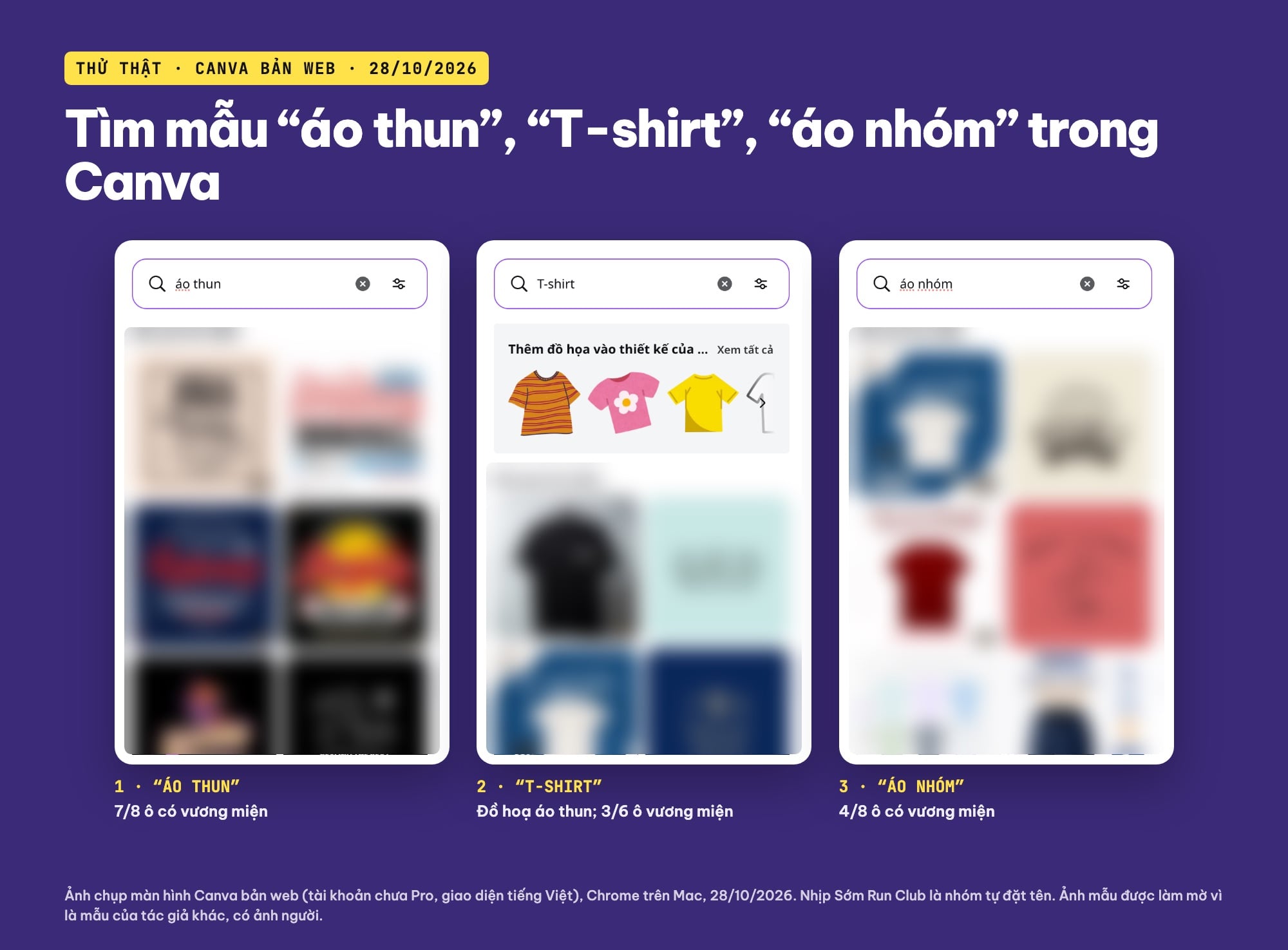 Tìm mẫu áo thun trên Canva