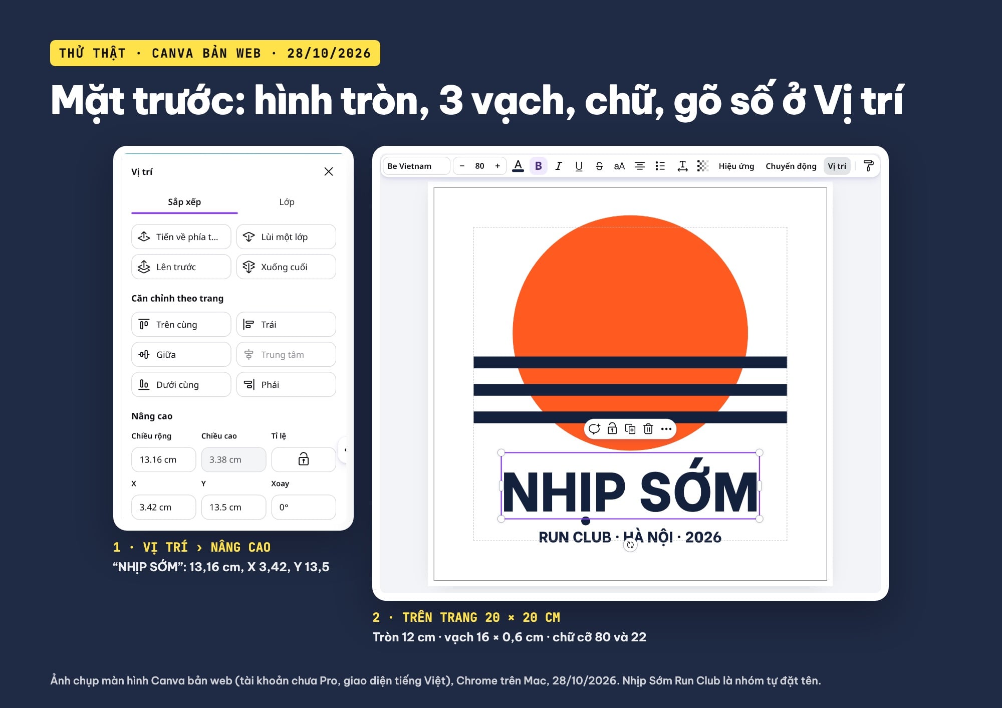 Dựng logo áo nhóm mặt trước bằng hình và chữ trên Canva