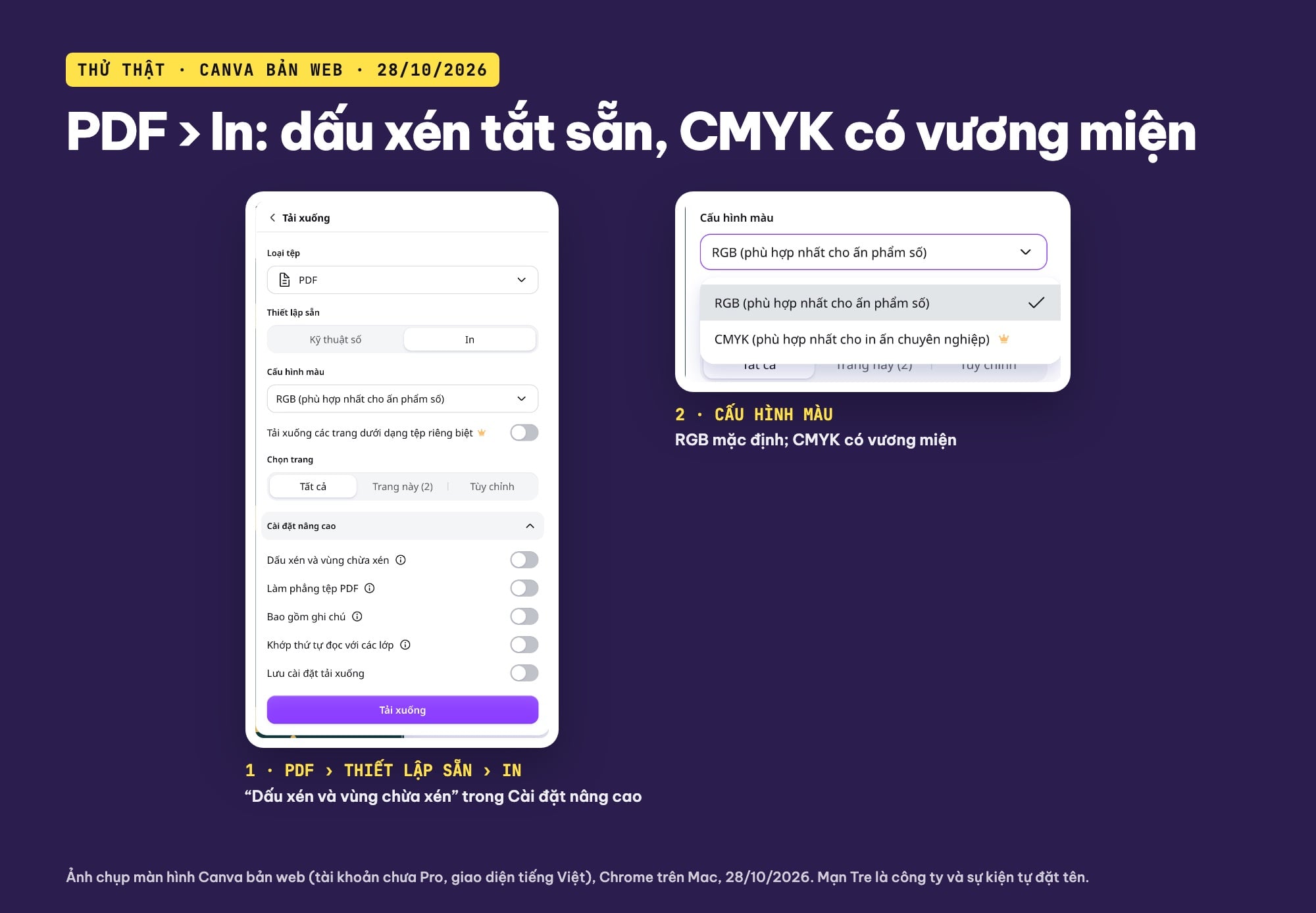 Xuất file PDF in backdrop từ Canva