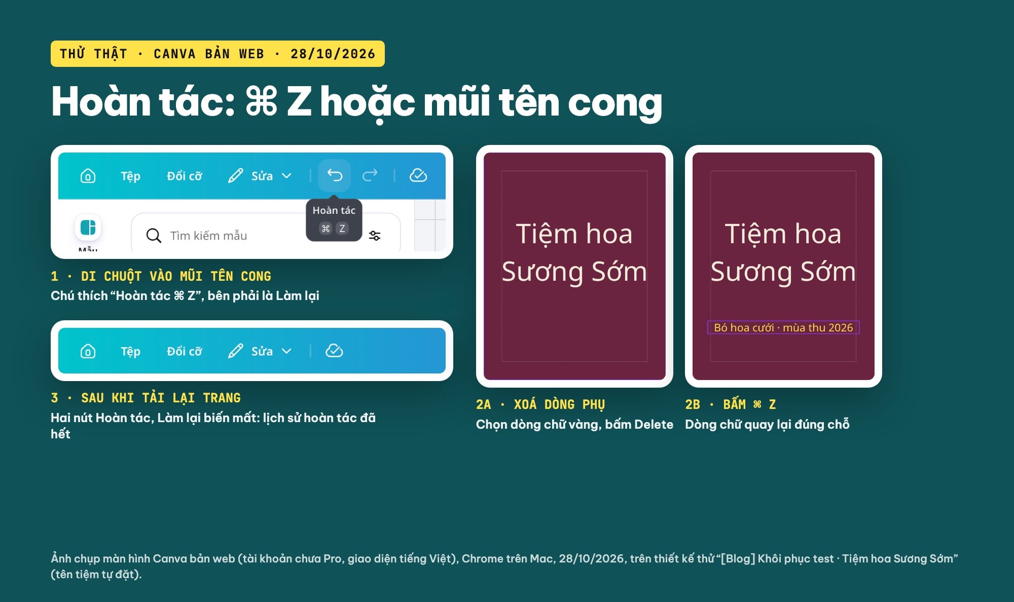 Hoàn tác thao tác trên Canva bằng Cmd Z