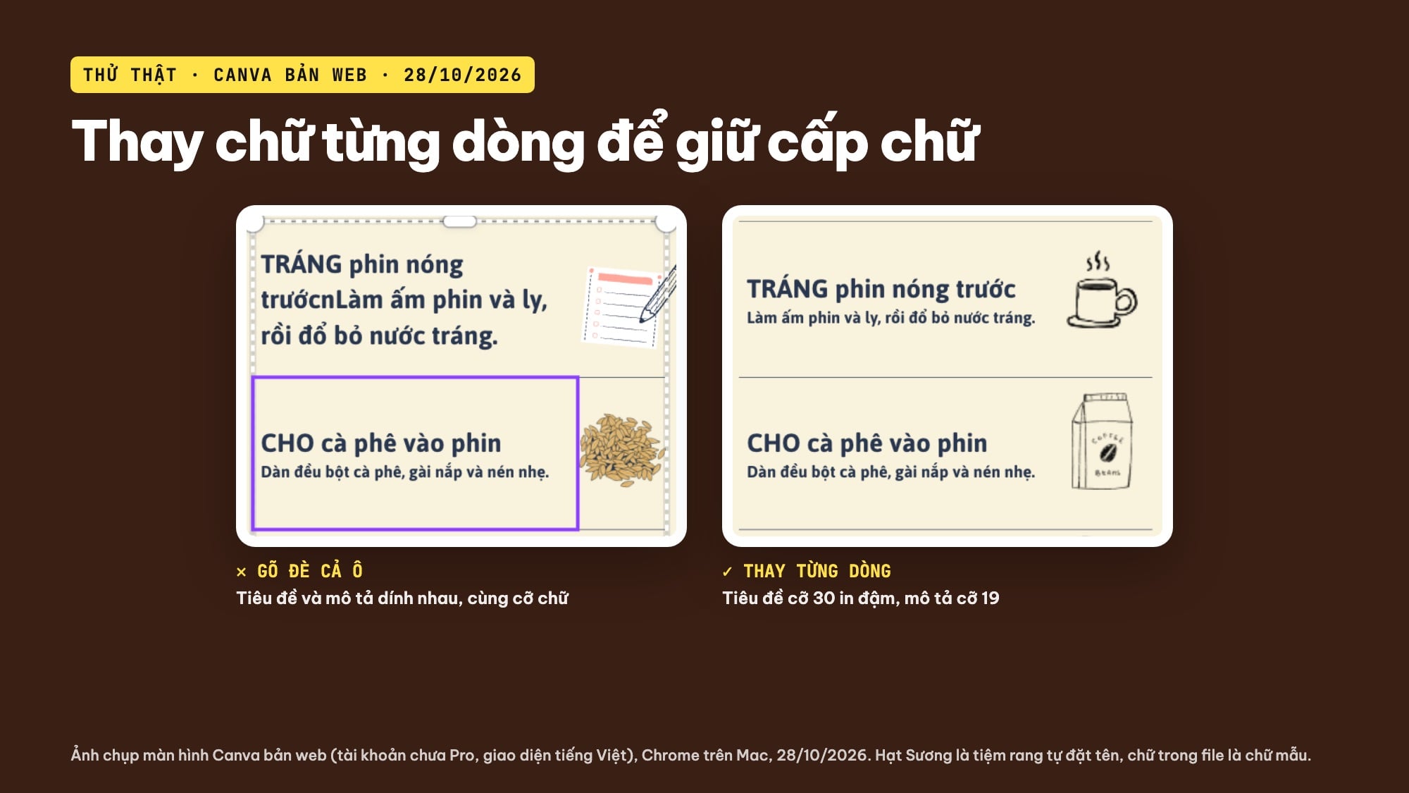 Thay chữ trong mẫu infographic Canva không vỡ định dạng