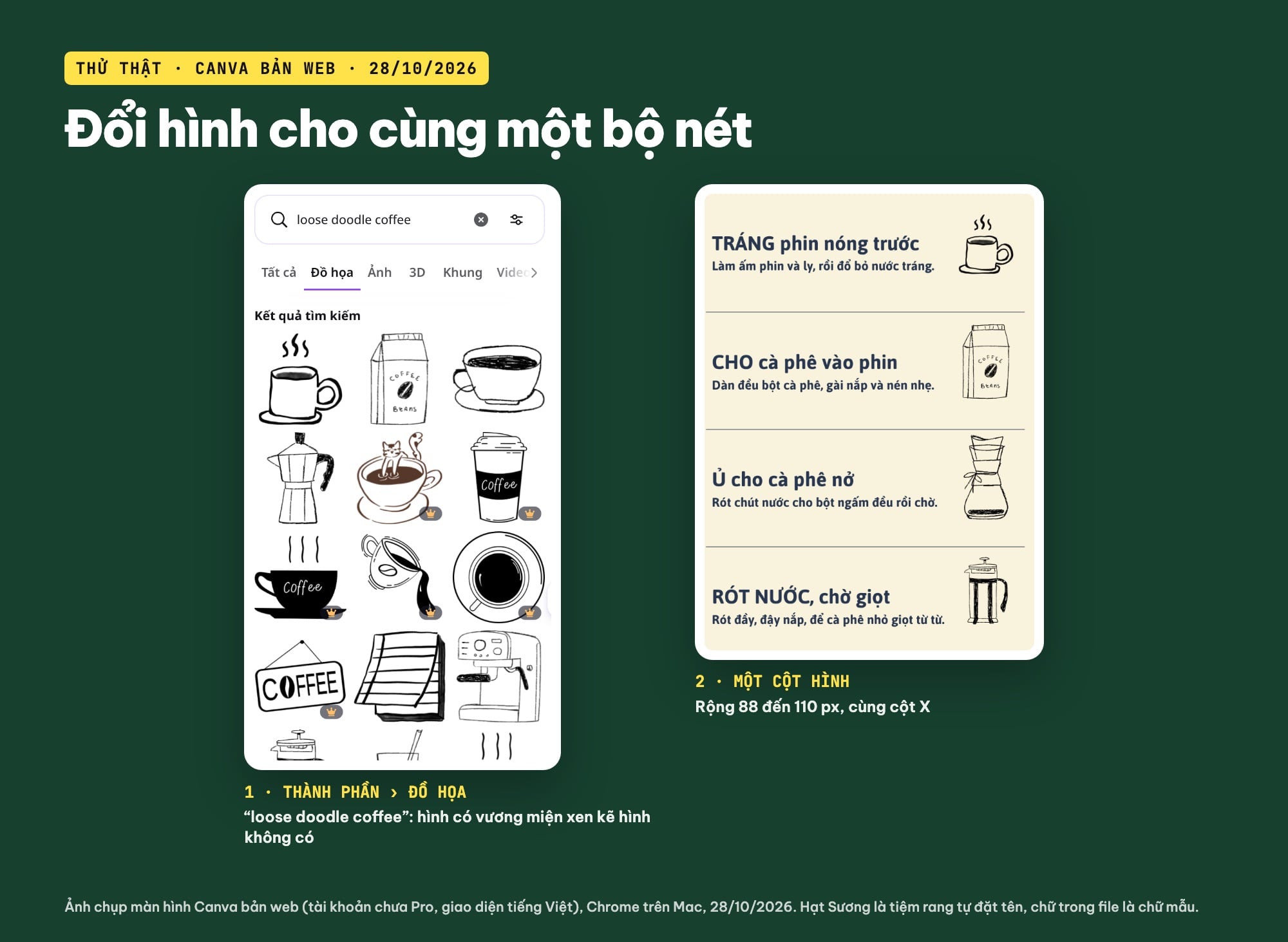 Chọn hình minh họa cùng bộ cho infographic Canva