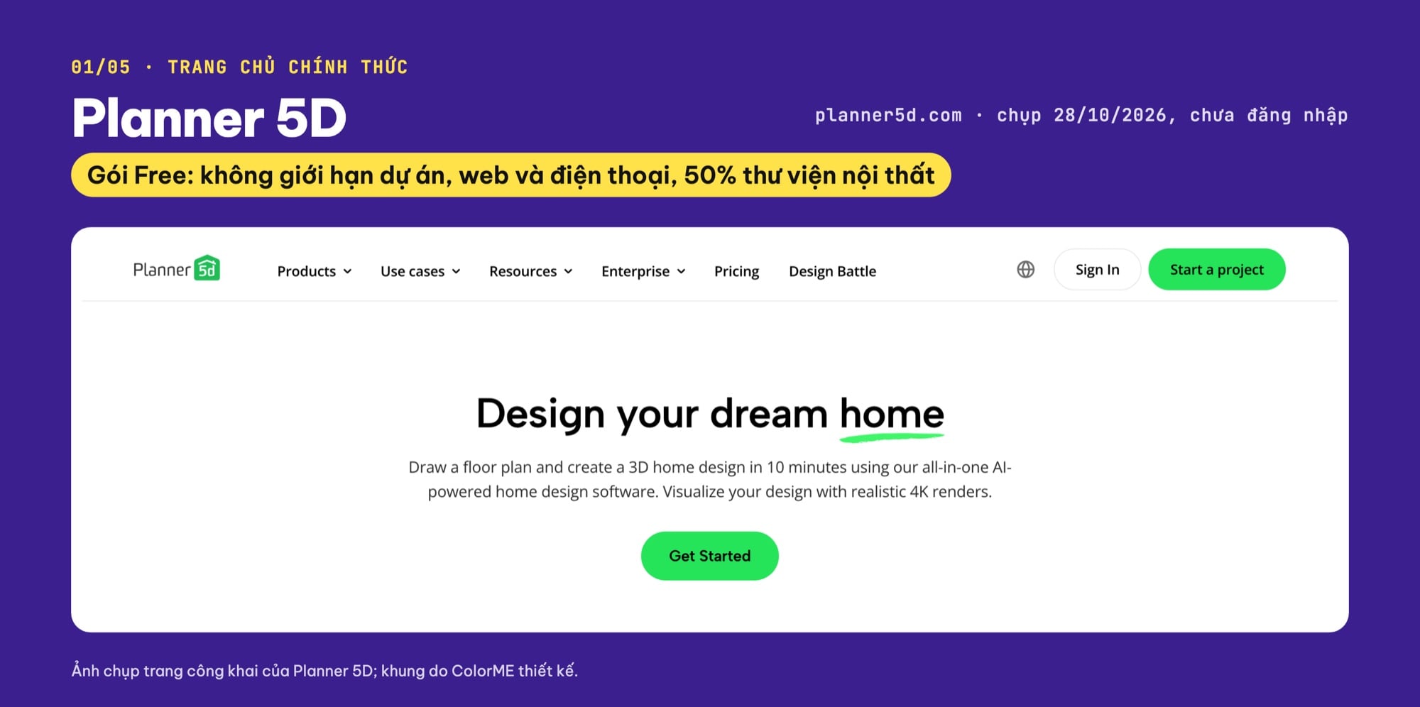 Planner 5D thiết kế nhà 3D online