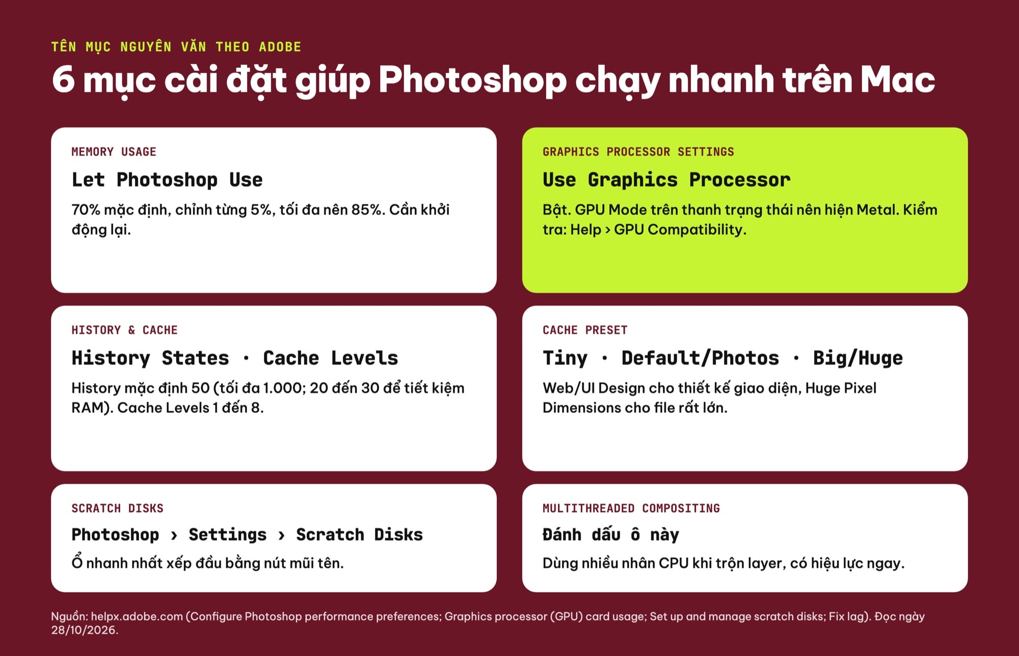 Cài đặt Performance Photoshop trên Mac