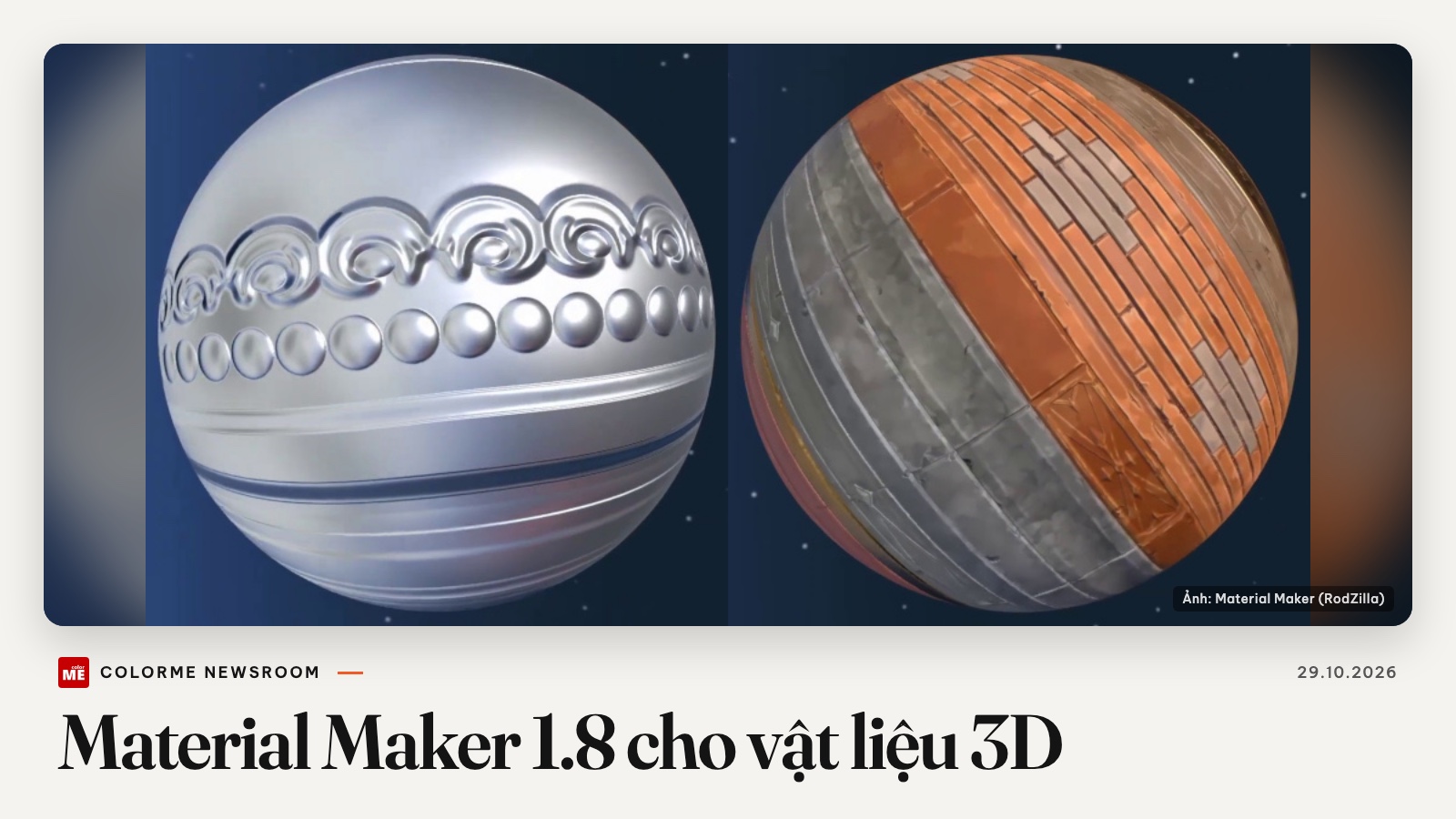 Tin sáng tạo quốc tế 29/10: Material Maker 1.8, phần mềm mã nguồn mở dựng vật liệu 3D bằng node, thêm node trim sheet cho game