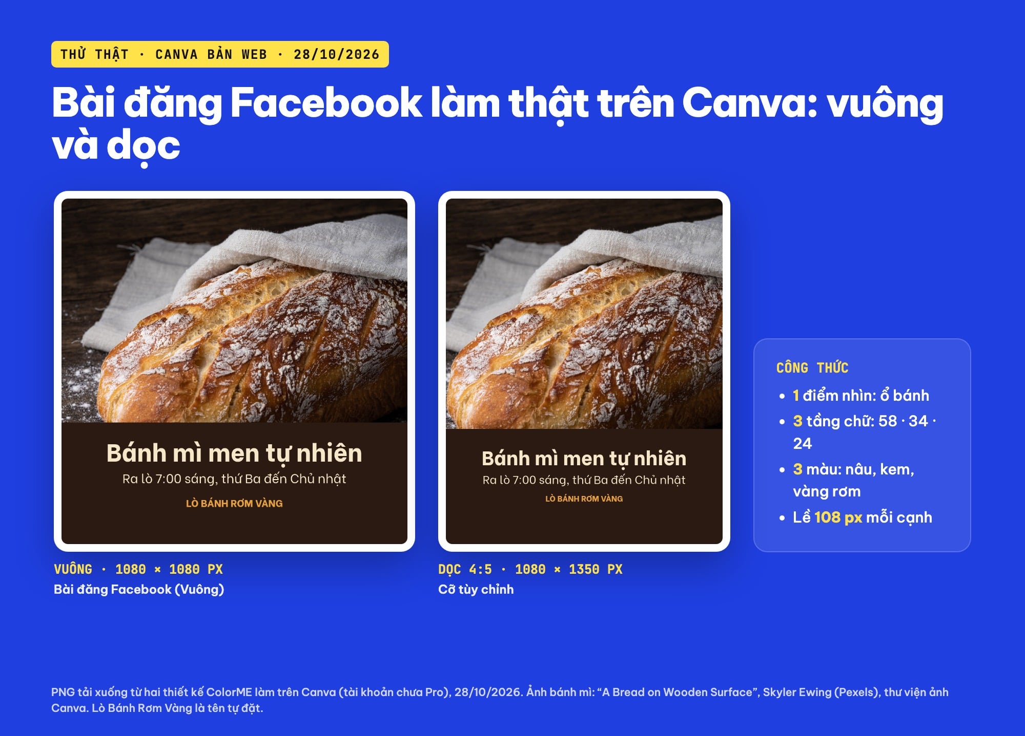 Thiết kế bài đăng Facebook trên Canva khổ vuông và dọc