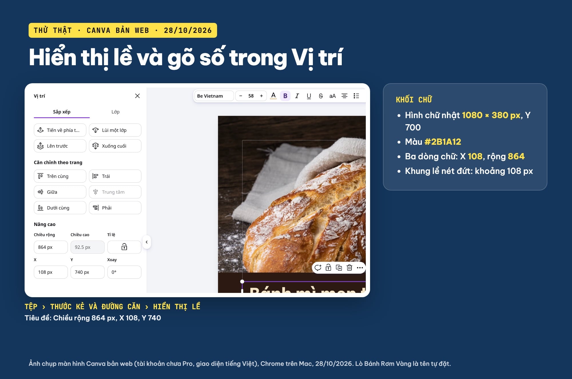 Lề an toàn và vị trí chữ khi thiết kế bài đăng Facebook