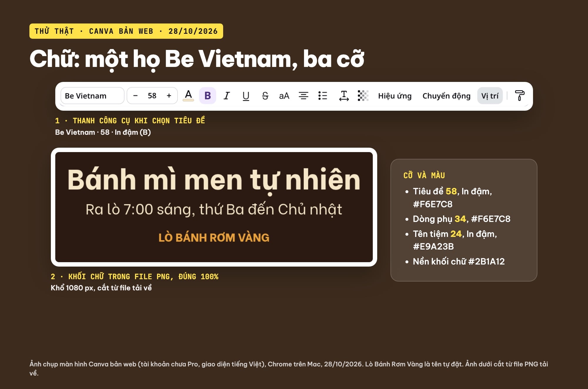Cỡ chữ và phông chữ cho bài đăng Facebook
