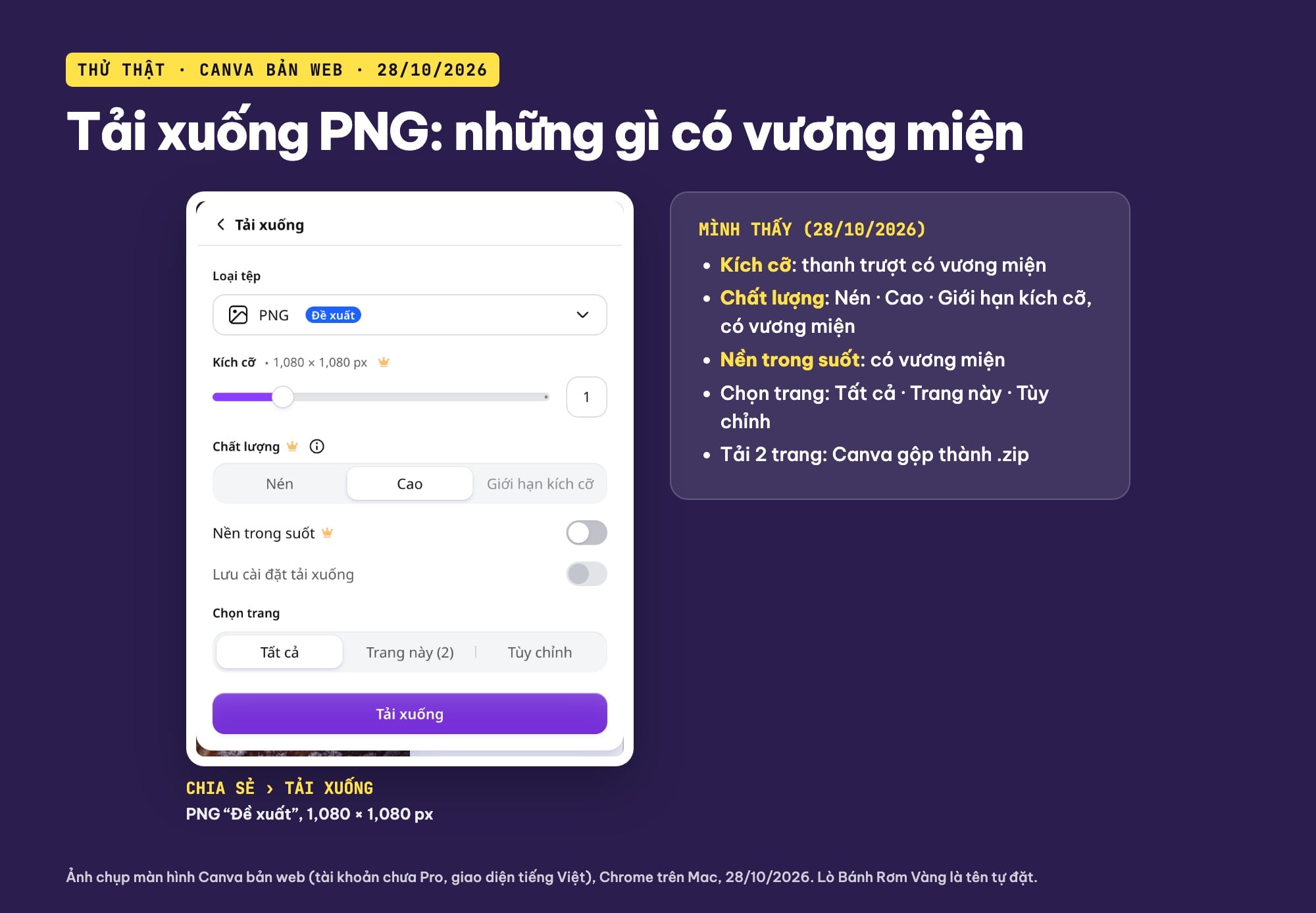 Tải bài đăng Facebook dạng PNG từ Canva