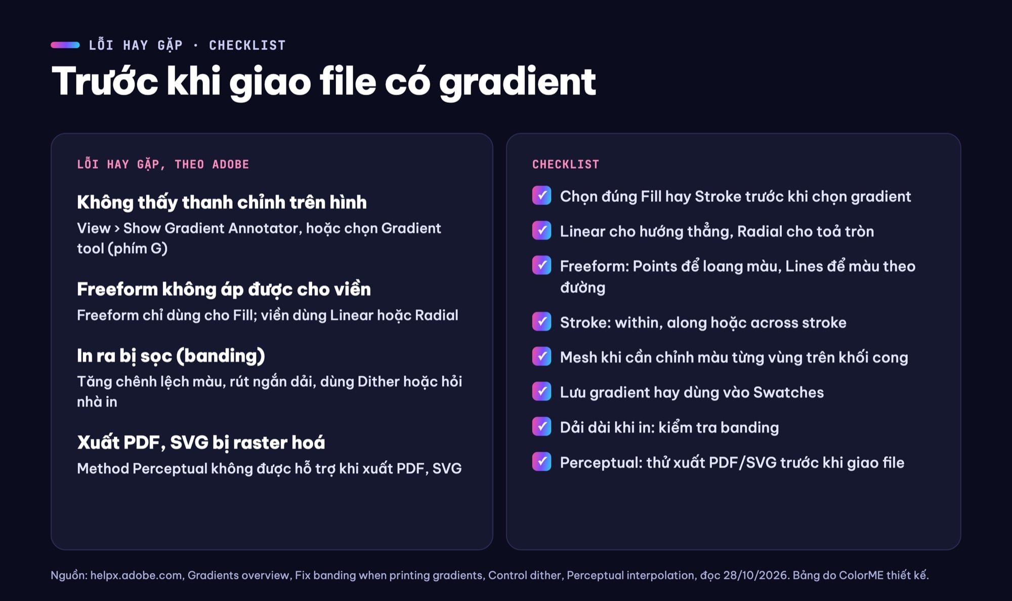 Checklist gradient trong Illustrator