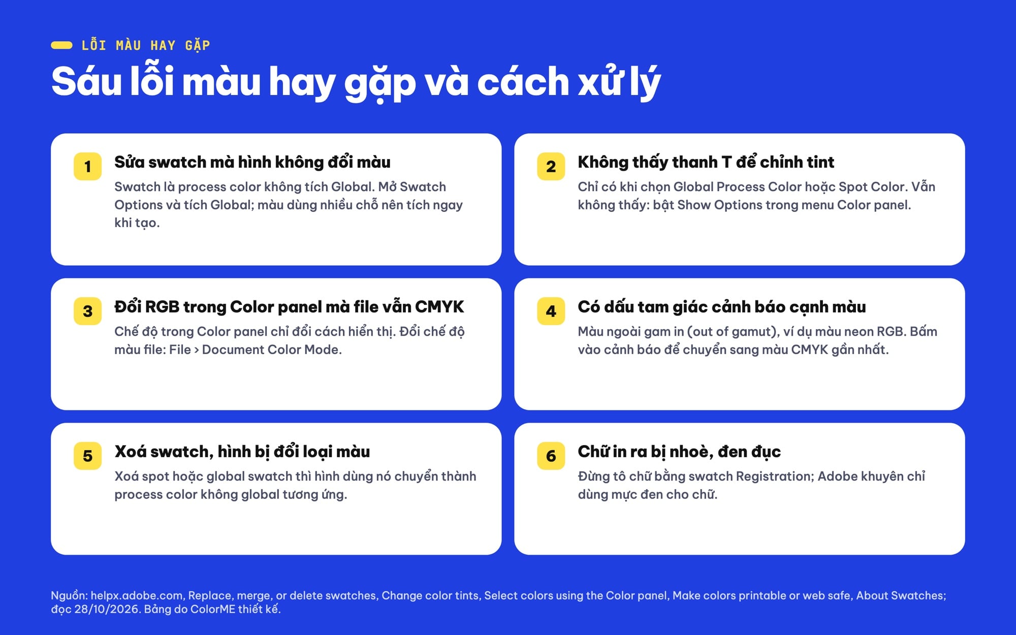 Lỗi màu hay gặp trong Illustrator và cách sửa