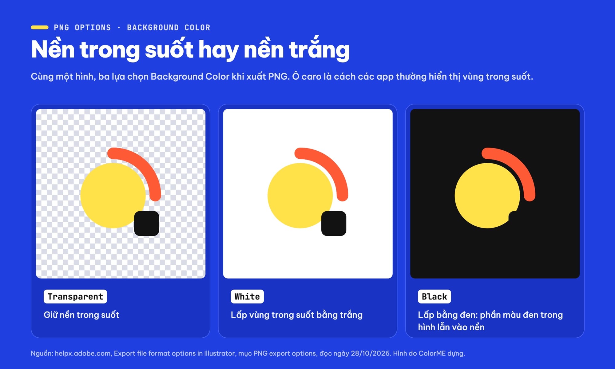Xuất PNG nền trong suốt trong Illustrator