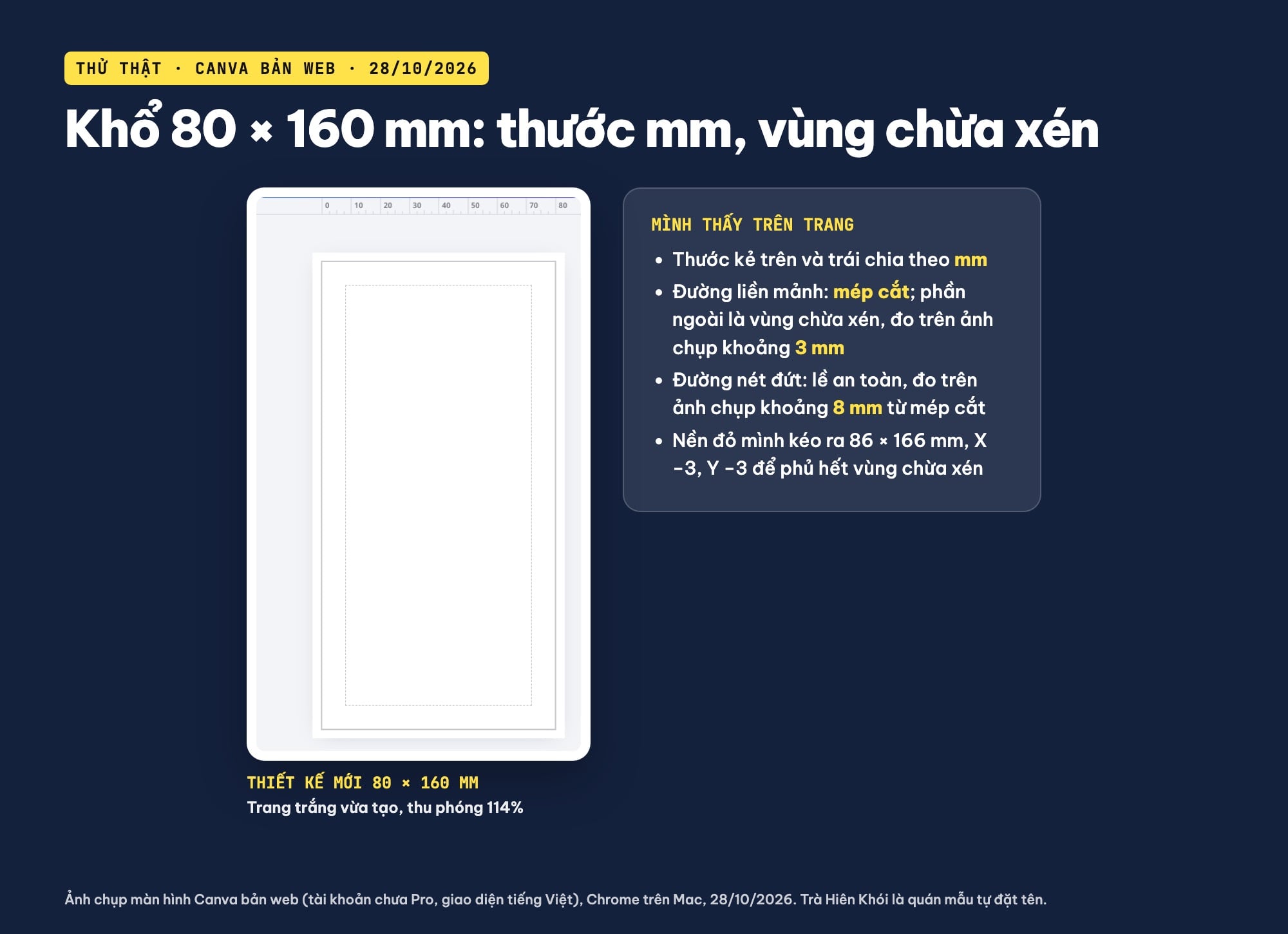 Khổ bao lì xì 80 x 160 mm trên Canva