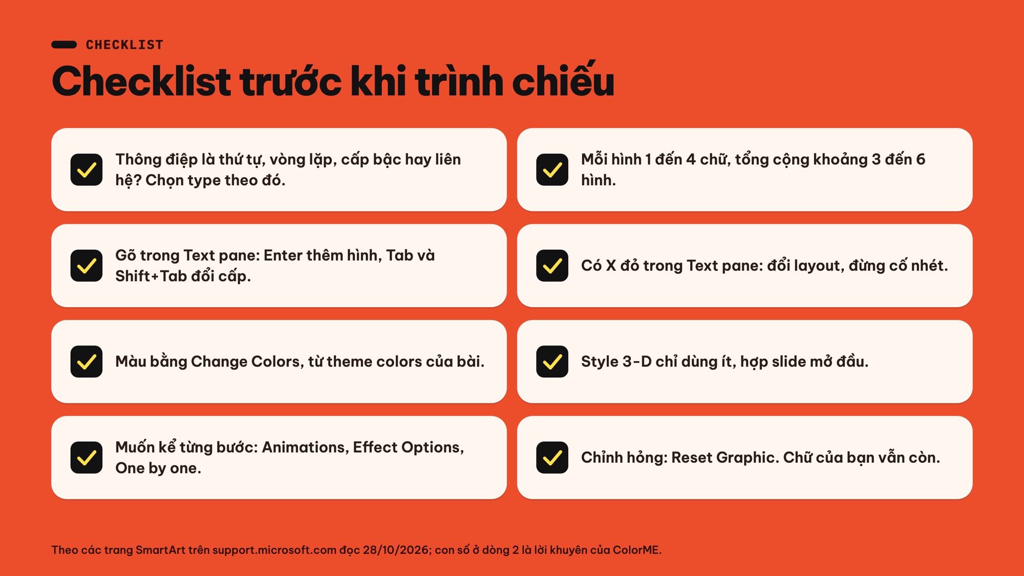 Checklist SmartArt PowerPoint