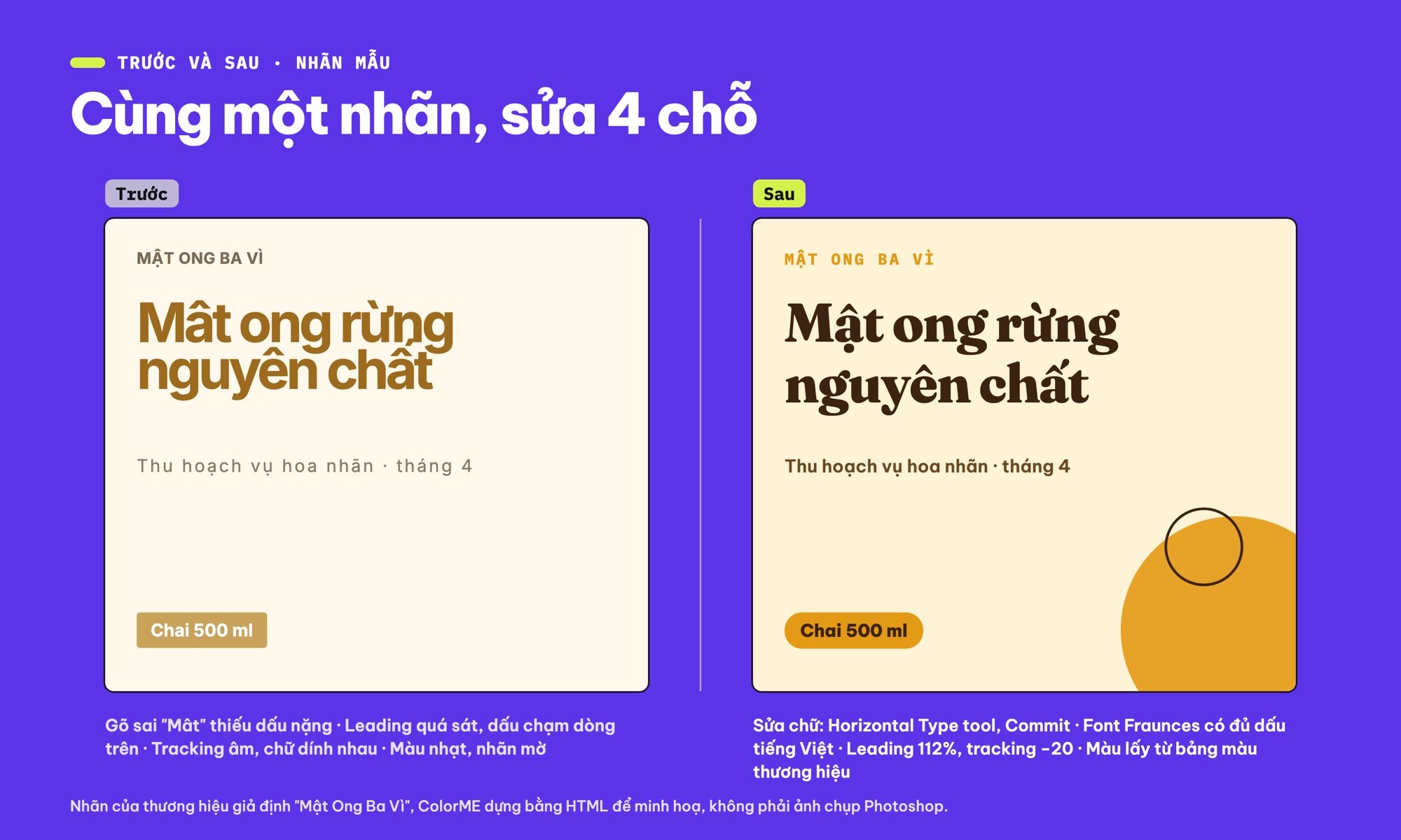 Trước và sau khi sửa chữ trong Photoshop
