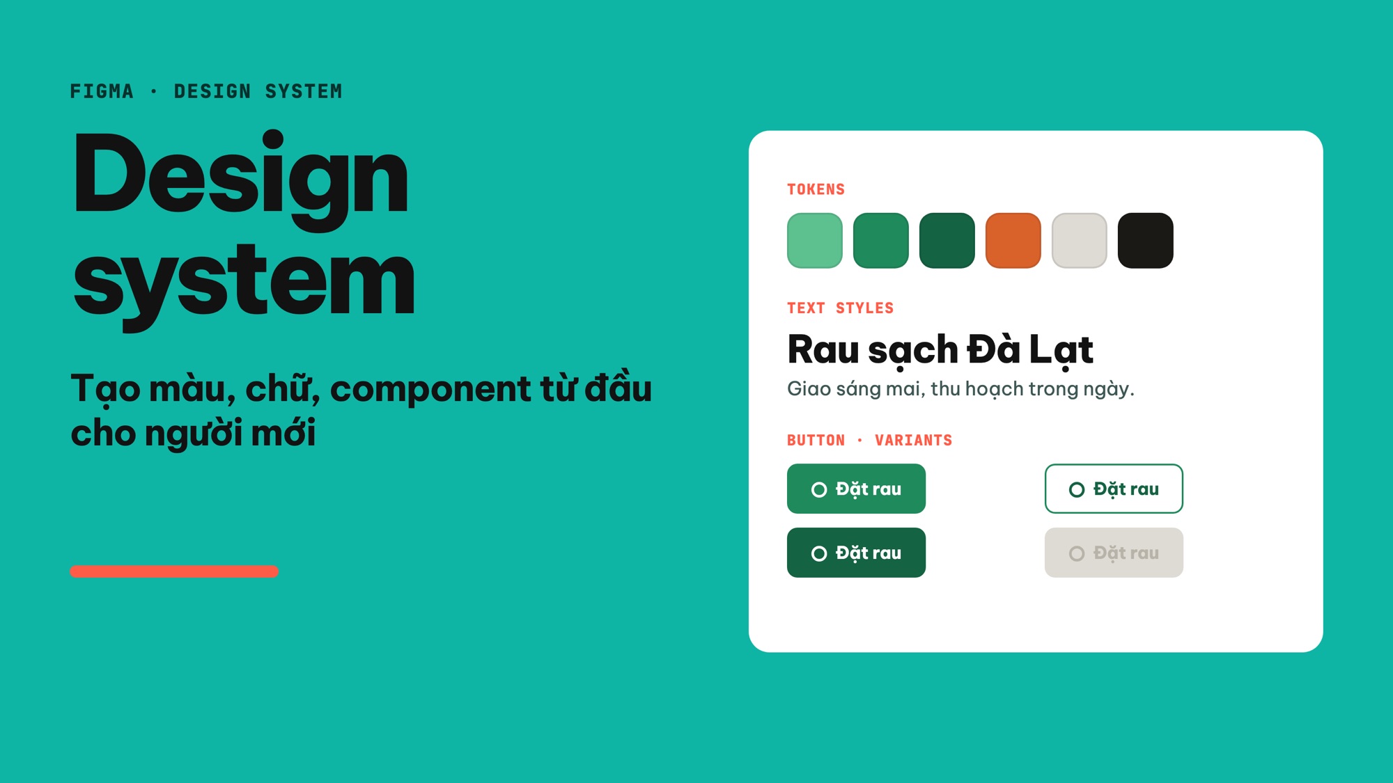 Design system trong Figma: tạo màu, chữ, component từ đầu cho người mới