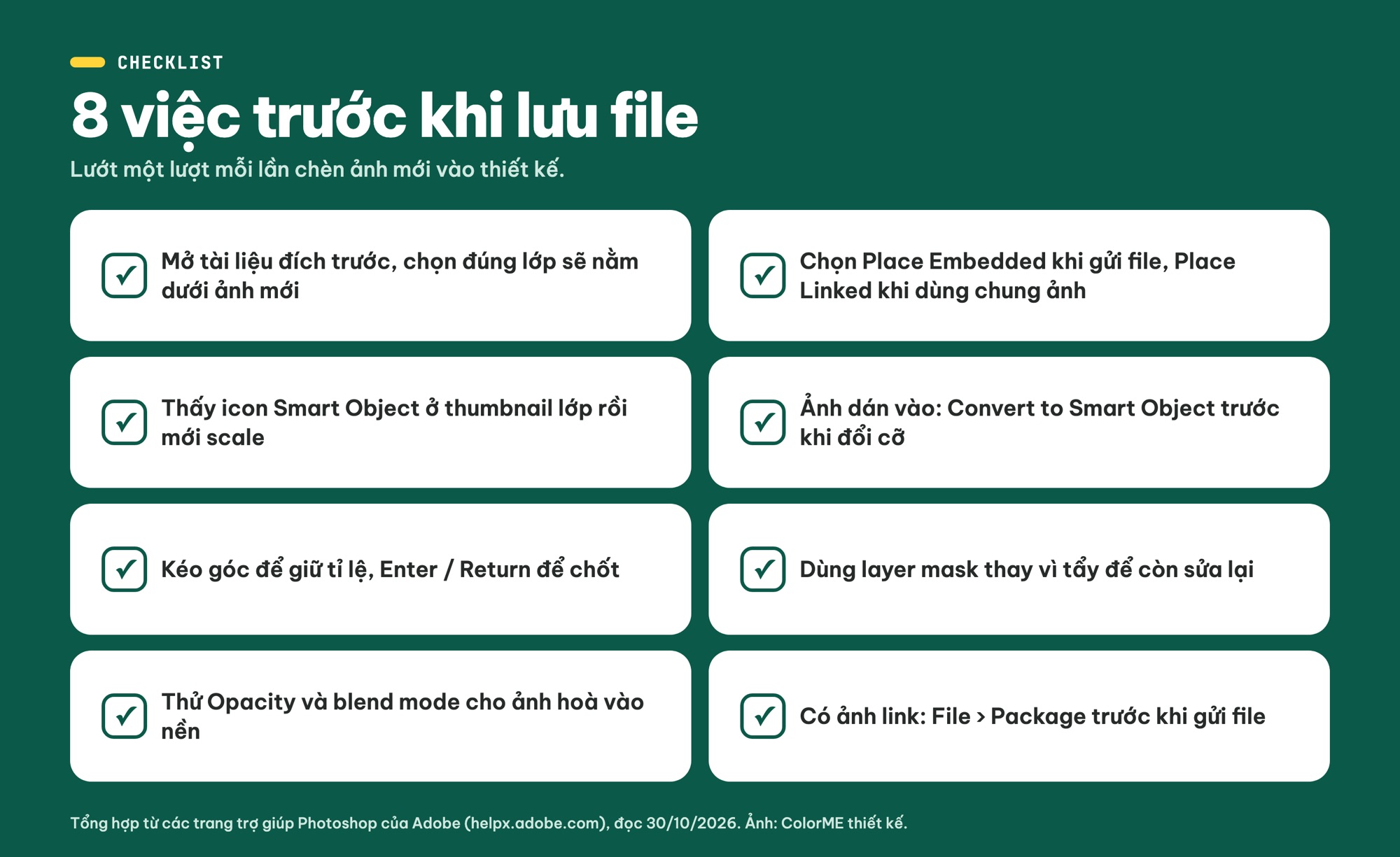 Checklist chèn ảnh vào Photoshop