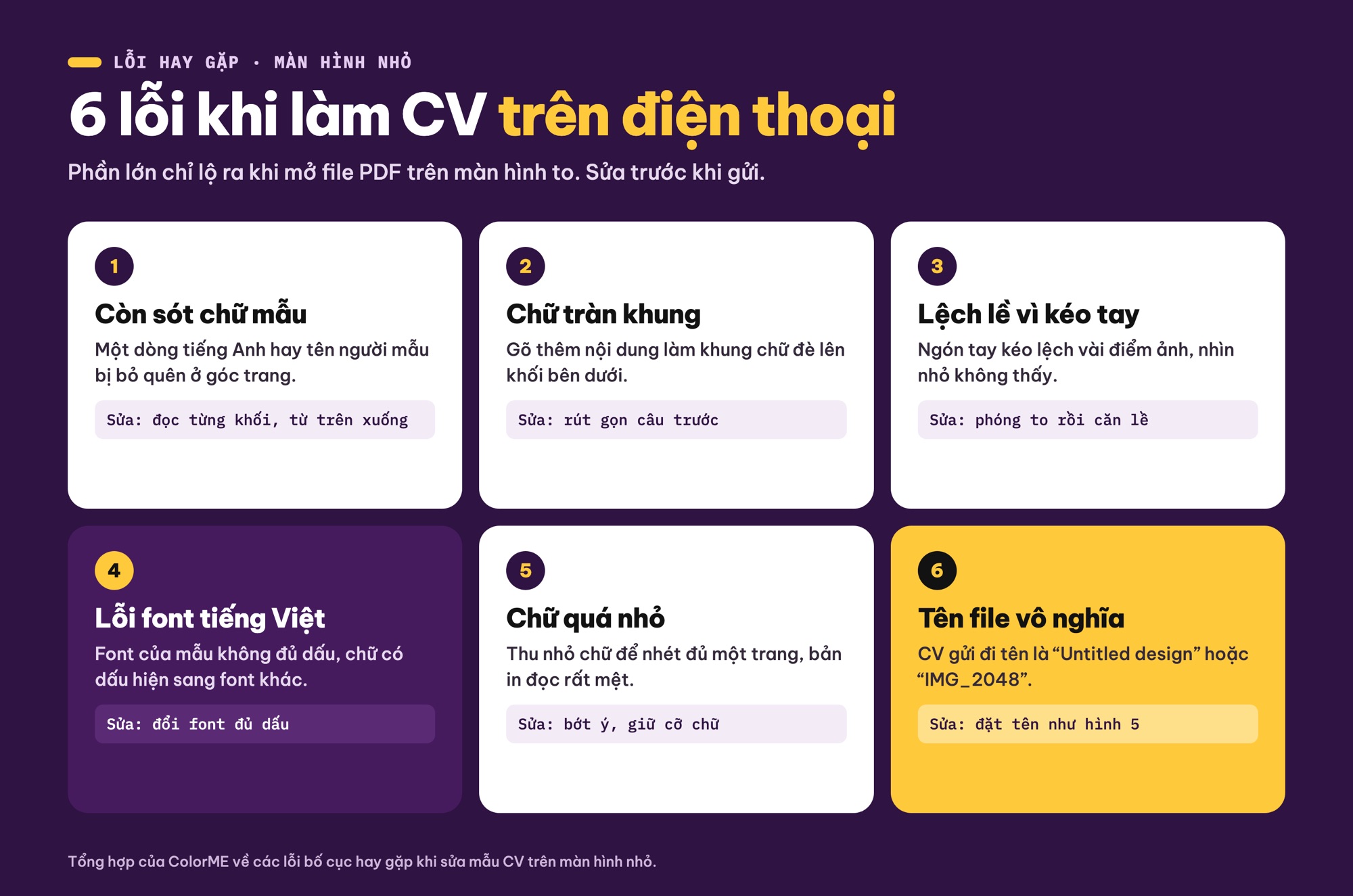 Lỗi thường gặp khi làm CV trên điện thoại