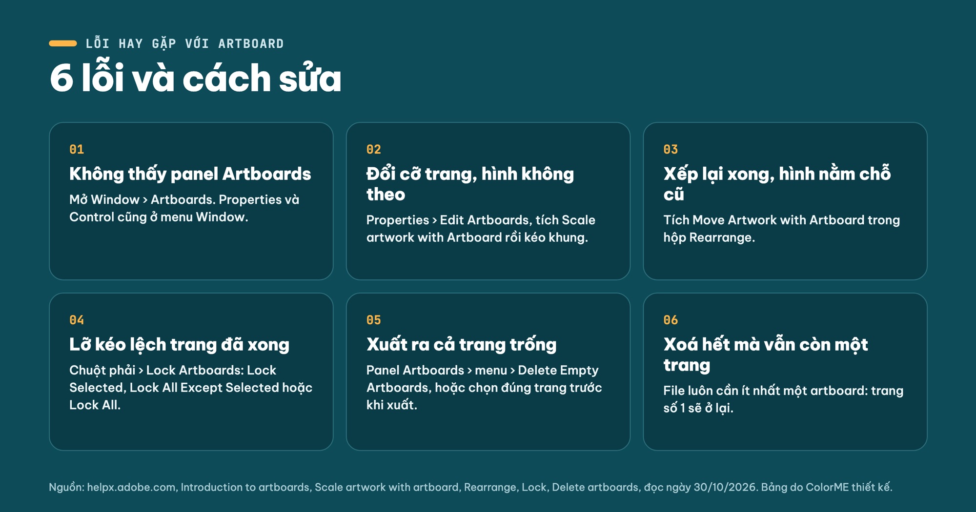 Lỗi hay gặp với artboard trong Illustrator