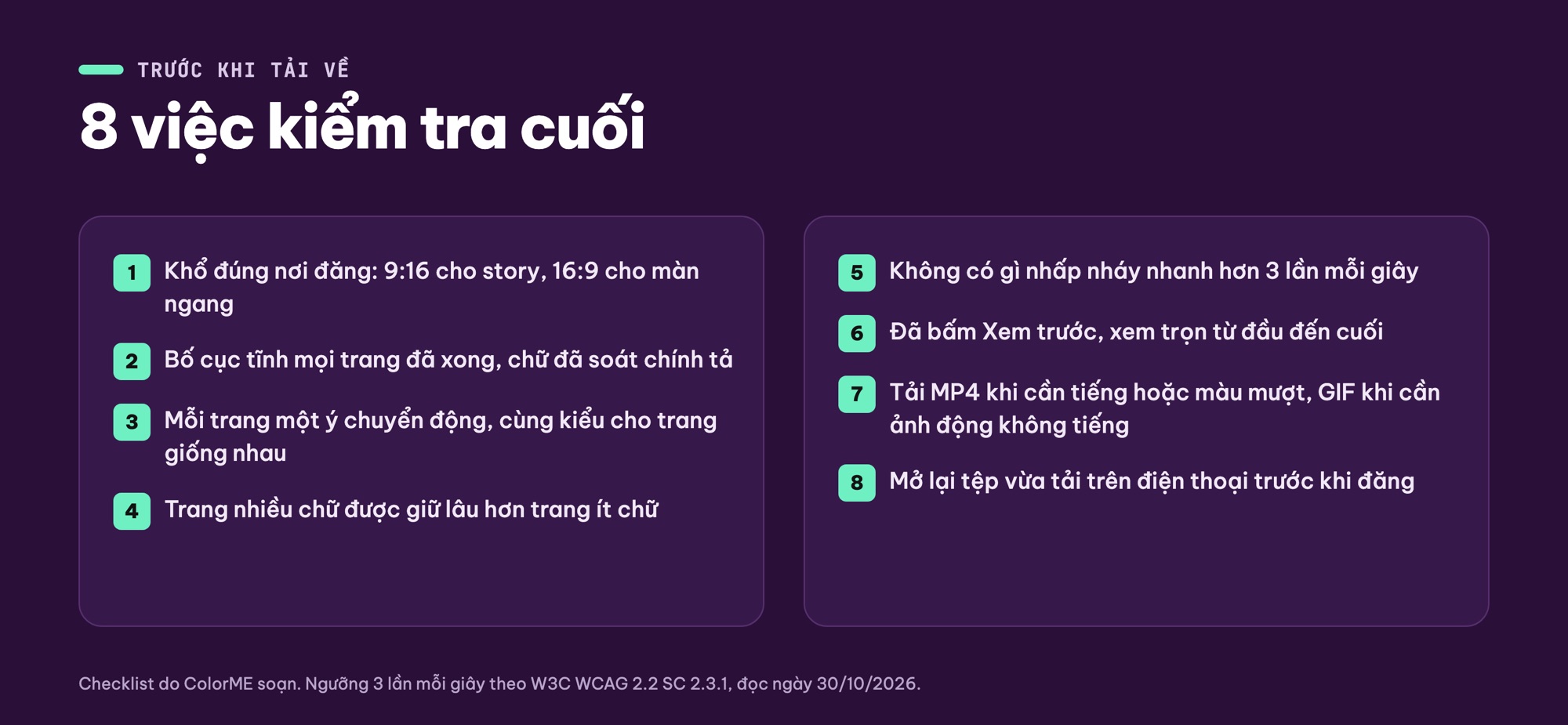 Checklist làm hoạt hình trên Canva