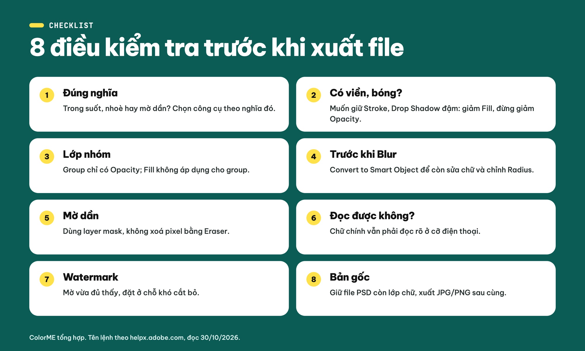 Checklist làm mờ chữ trong Photoshop