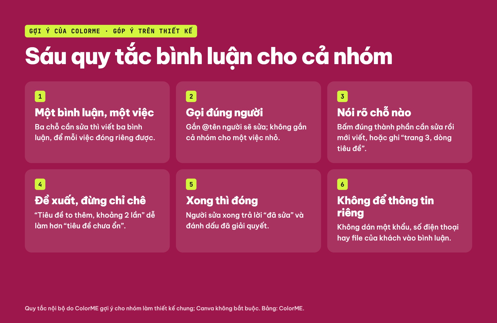 Quy tắc góp ý bằng bình luận khi làm việc nhóm