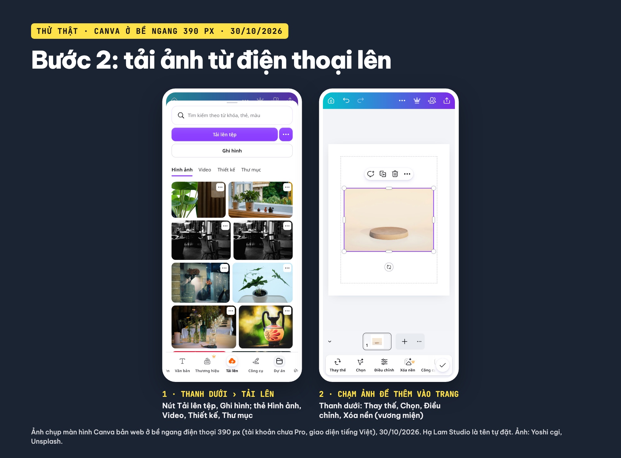 Tải ảnh từ điện thoại lên Canva