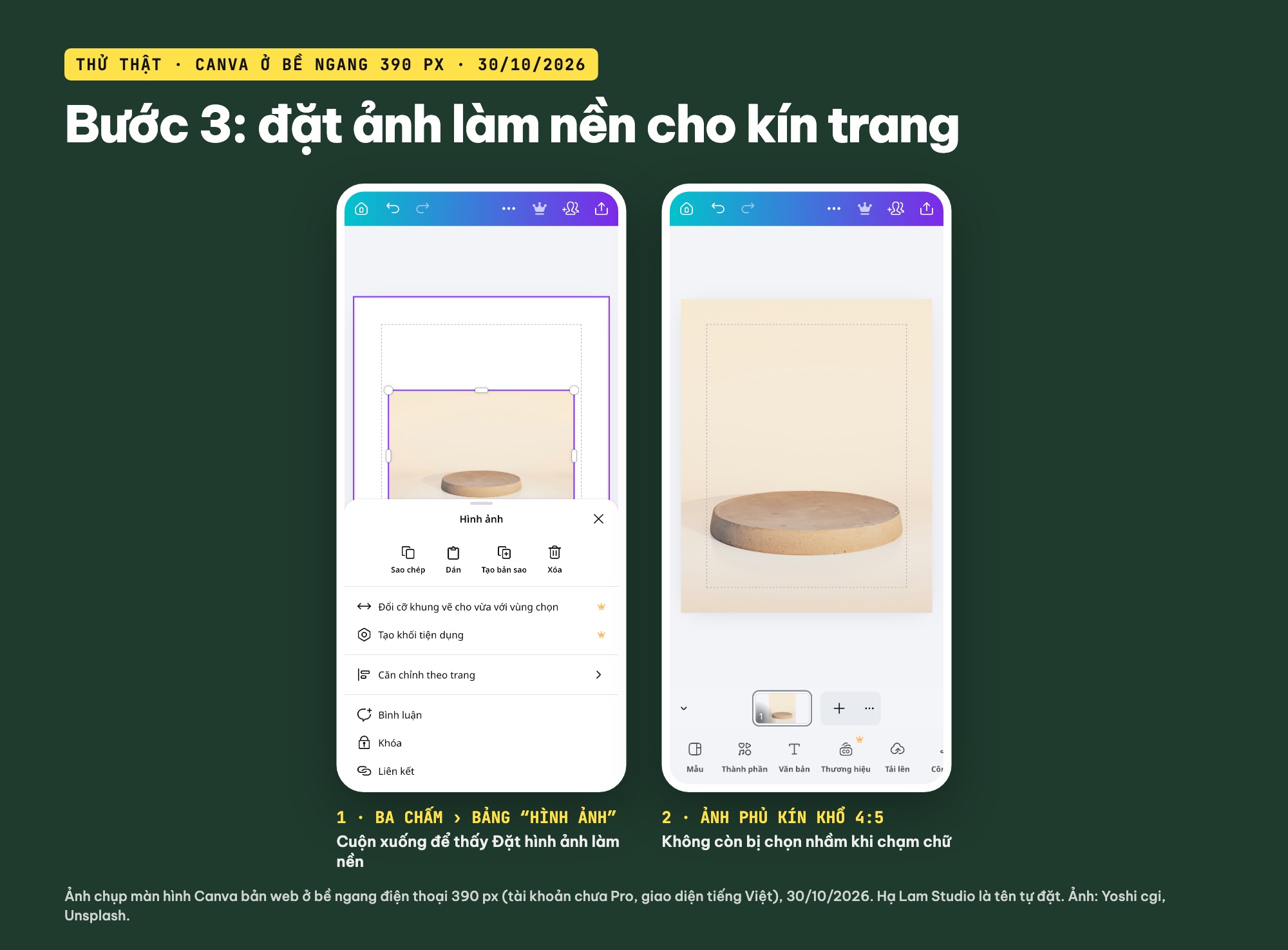 Đặt ảnh làm nền trên Canva điện thoại