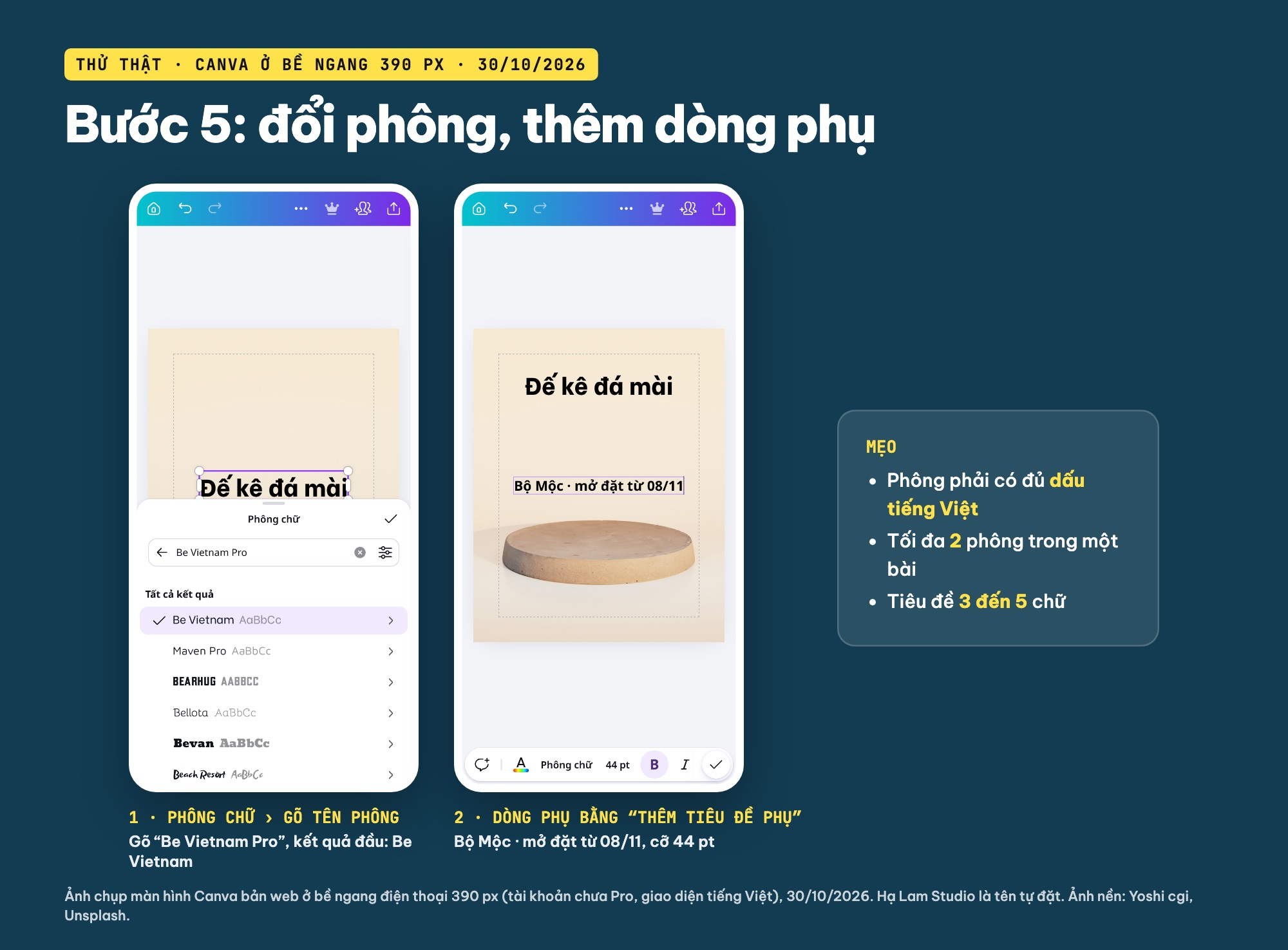 Đổi phông chữ trên Canva điện thoại