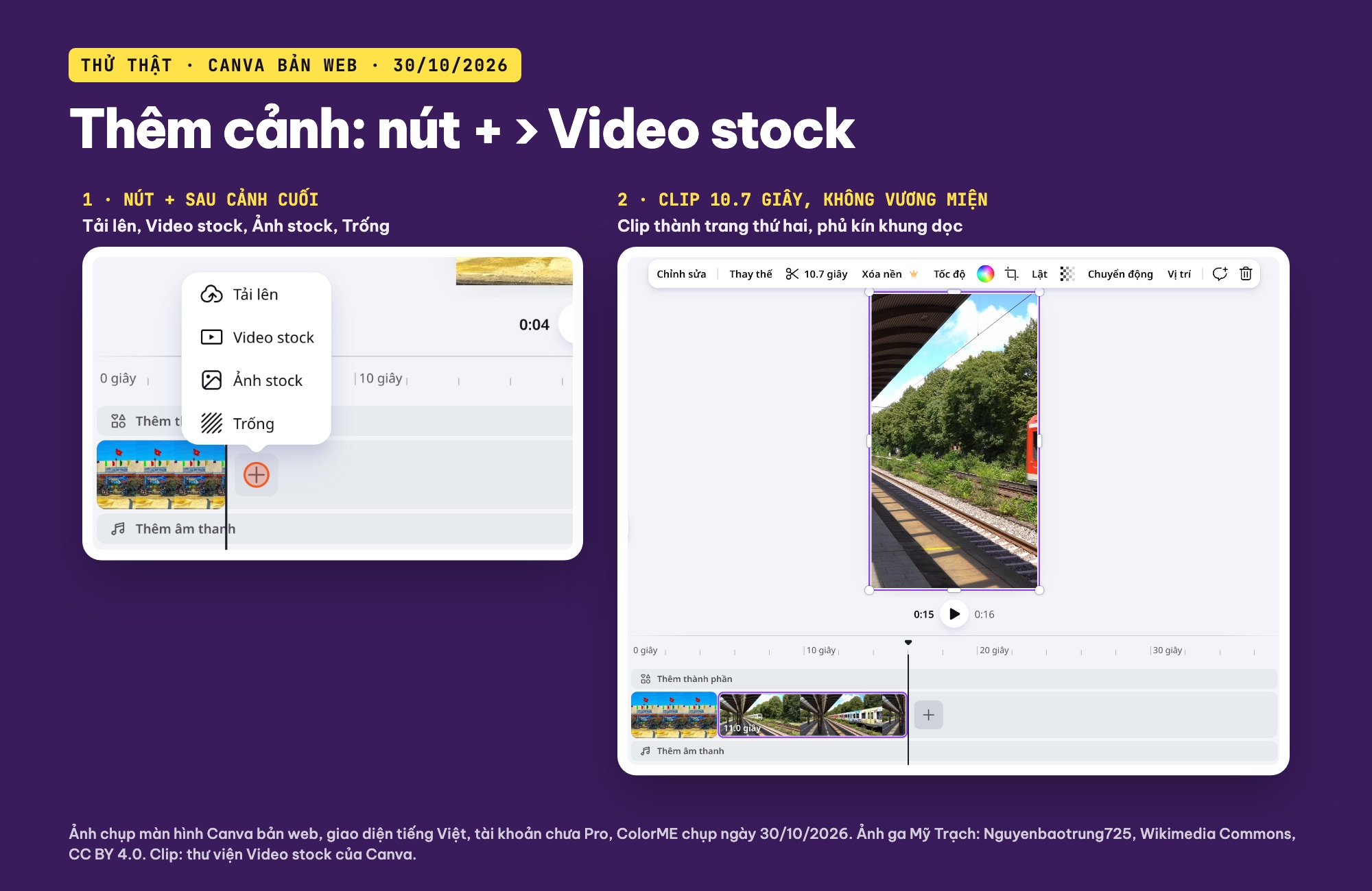 Thêm cảnh video stock vào video TikTok trên Canva